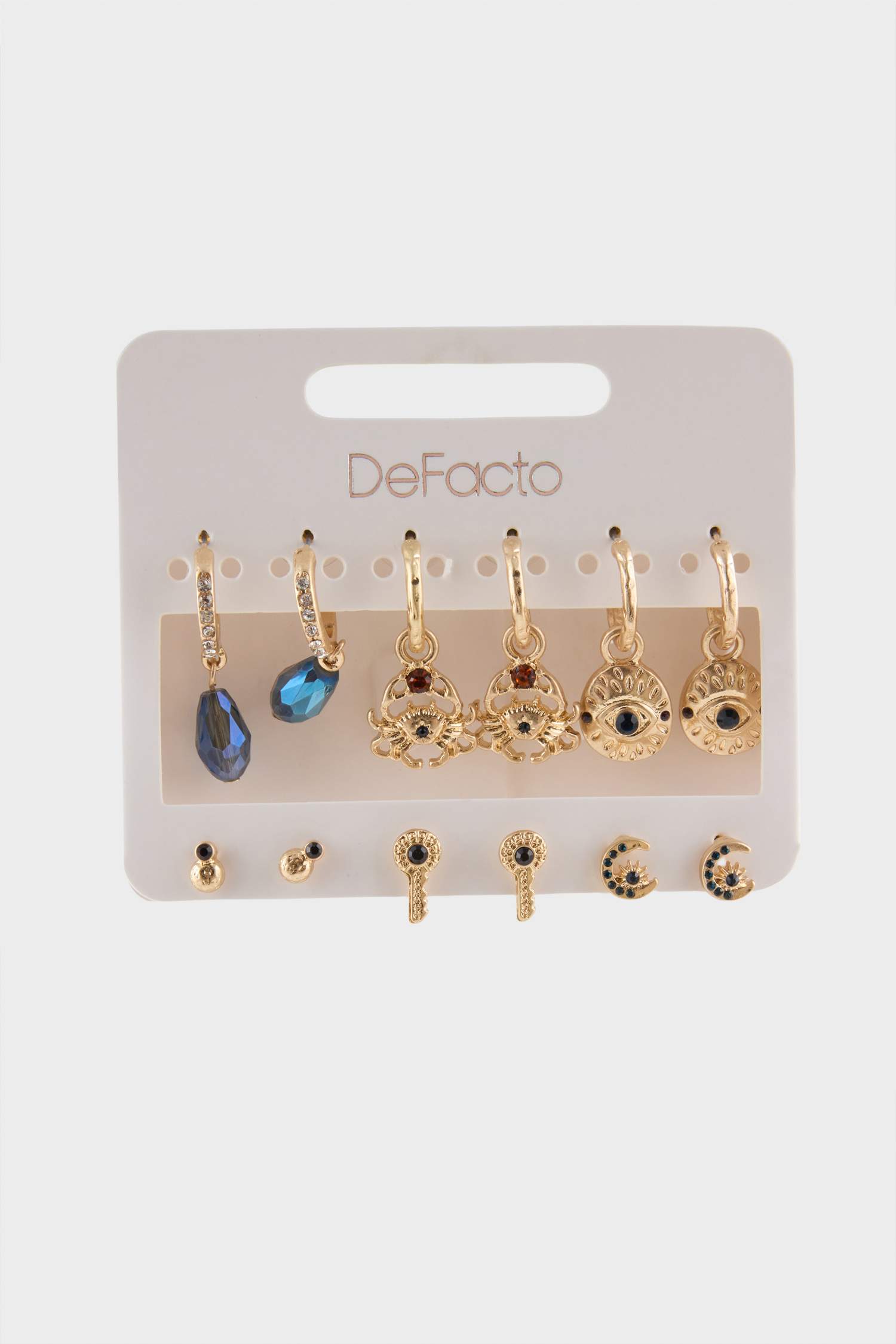 Женский комплект из 6-ти золотых серег