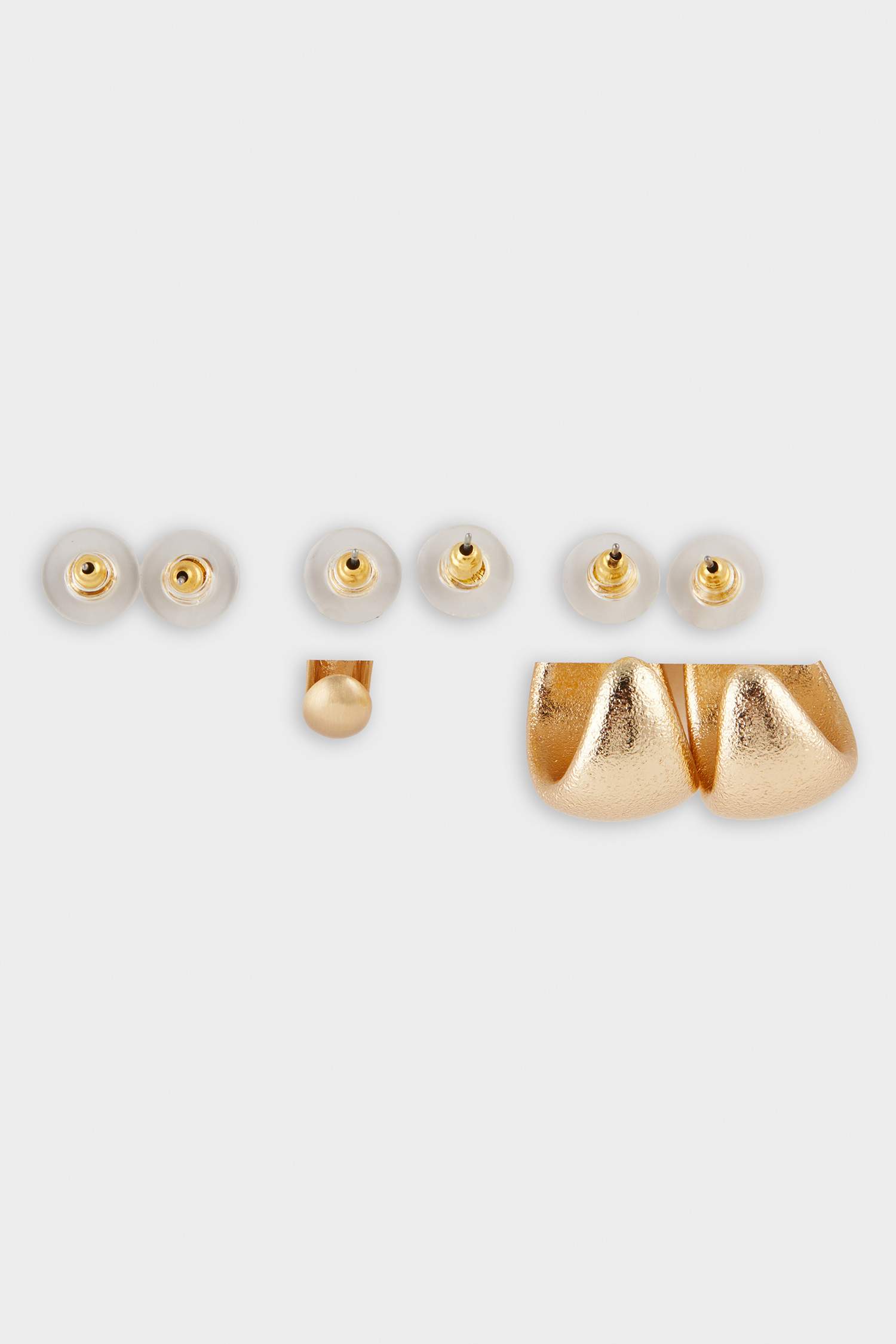 Woman 3 Piece Golden Earrings
