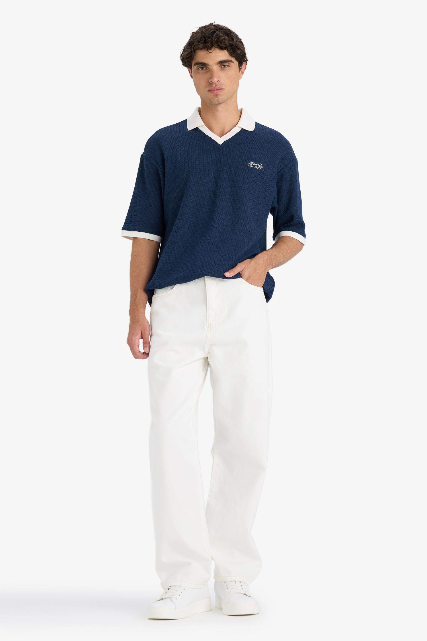 Cotton Baggy Fit Wide Leg Jeans