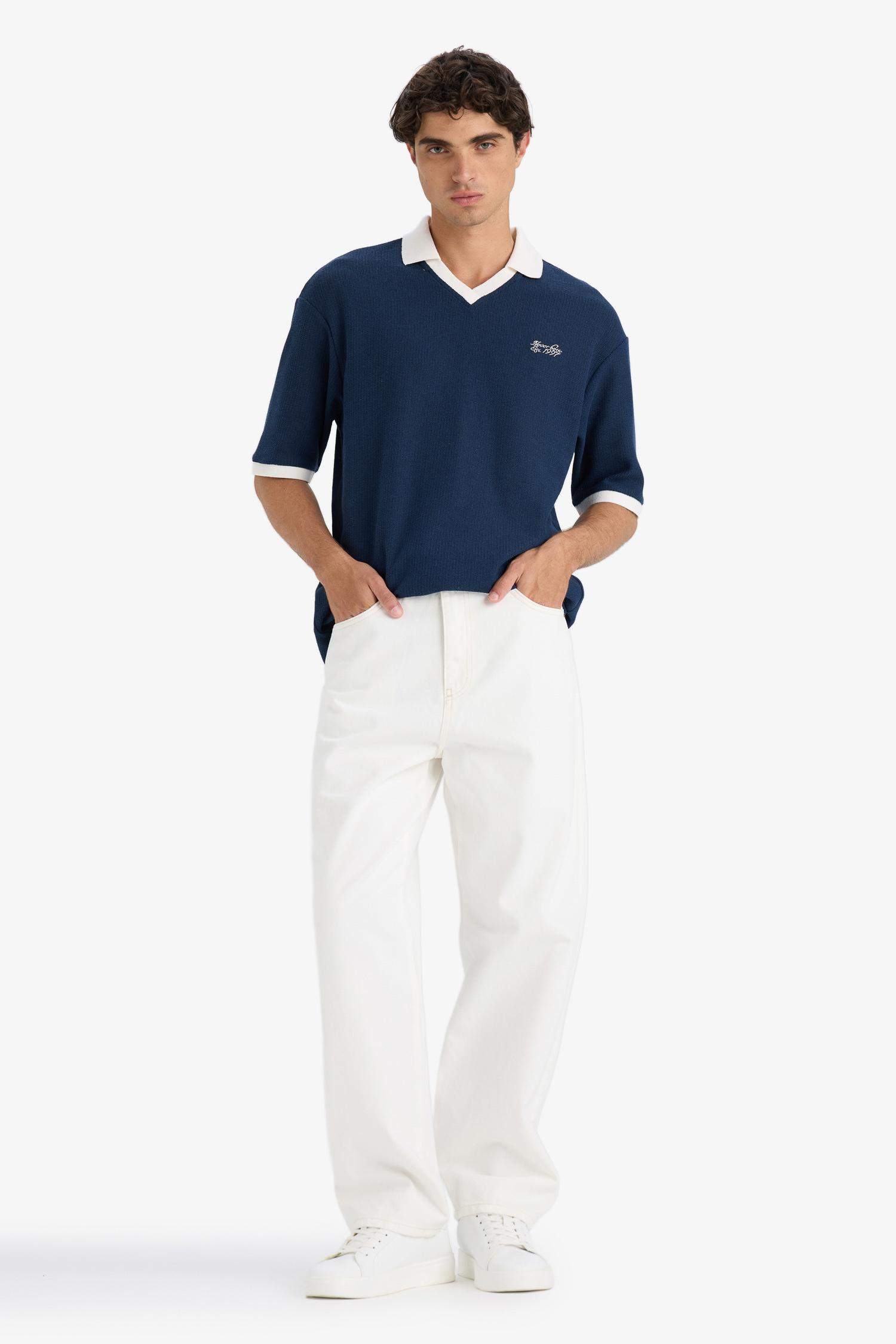 Cotton Baggy Fit Wide Leg Jeans