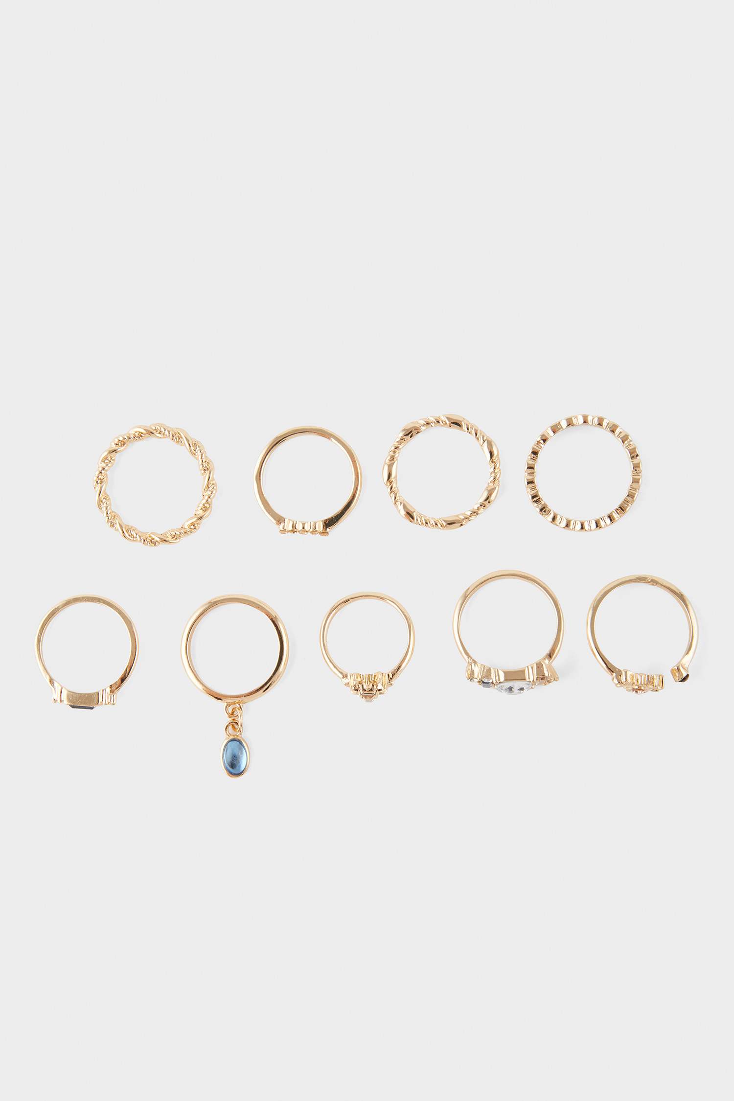 Woman 9 Piece Stones Golden Ring