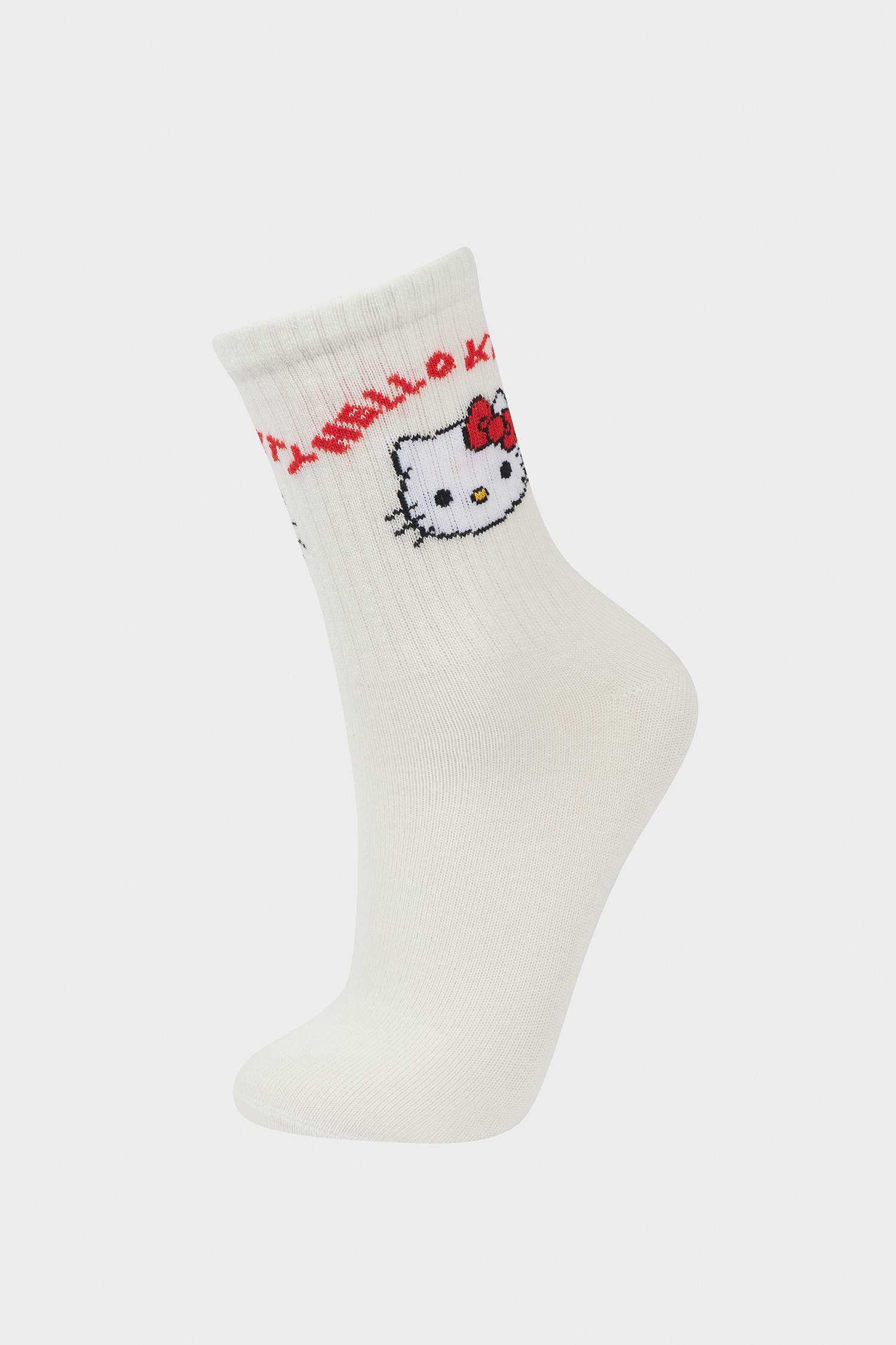 Kız Çocuk Hello Kitty 3'lü Pamuklu Uzun Çorap