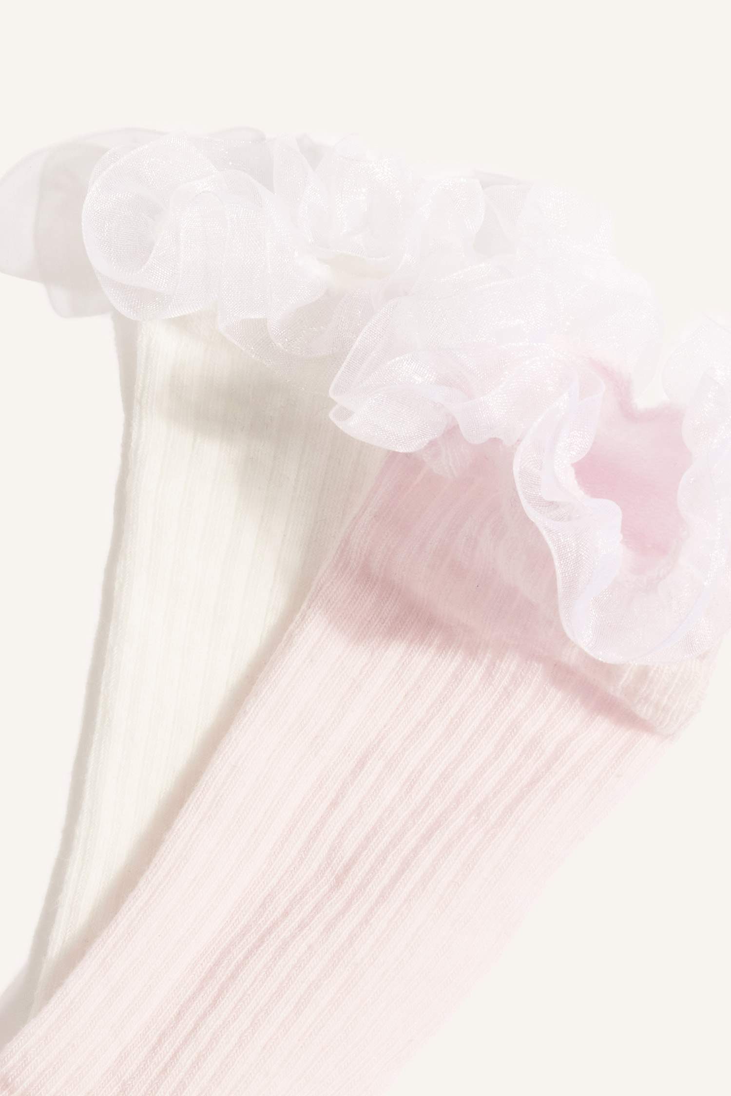 Kız Bebek Kaydırmaz Taban 2'li Pamuklu Diz Altı Çorap