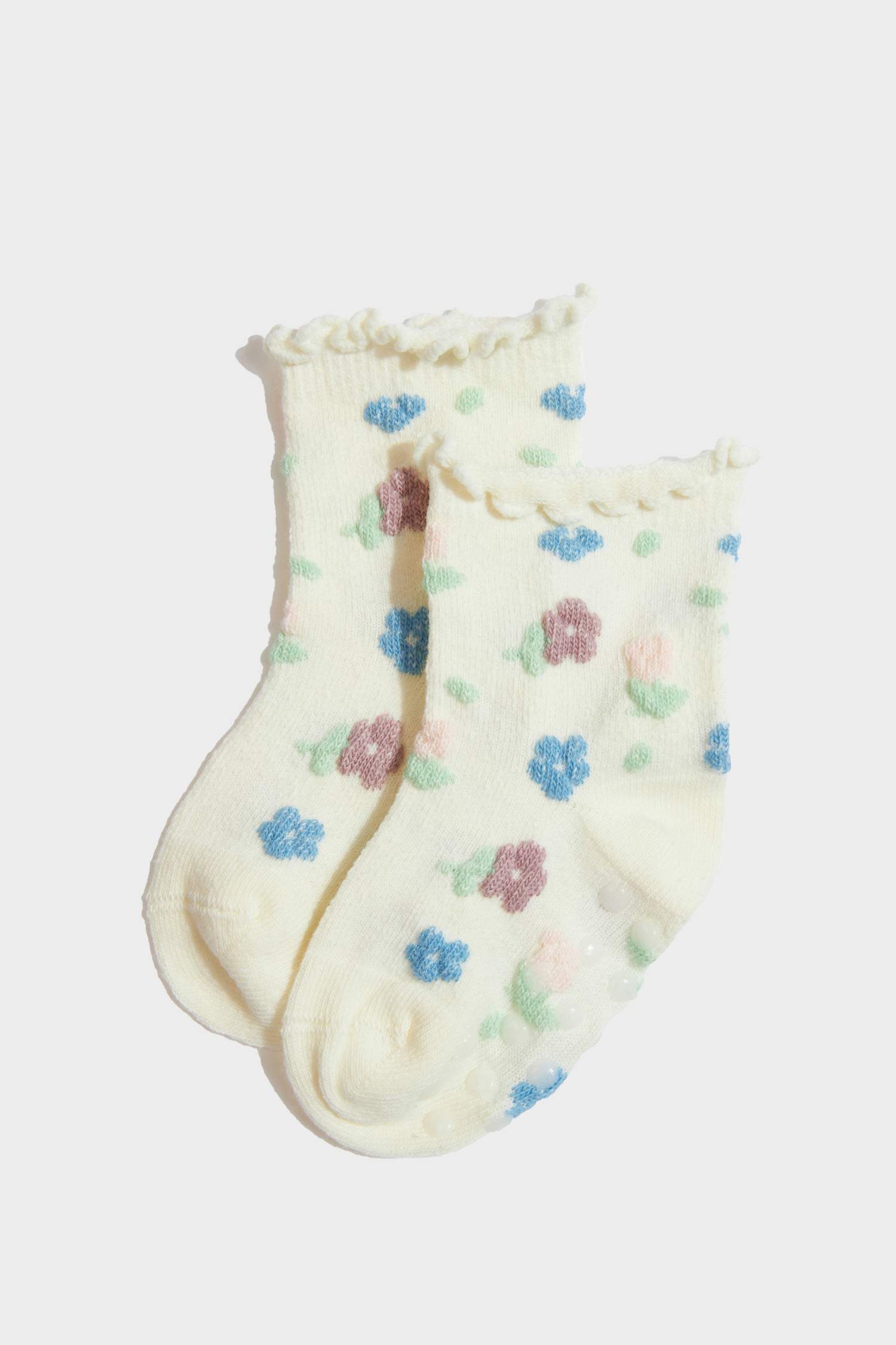 Kız Bebek Kaydırmaz Taban 5'li Pamuklu Uzun Çorap