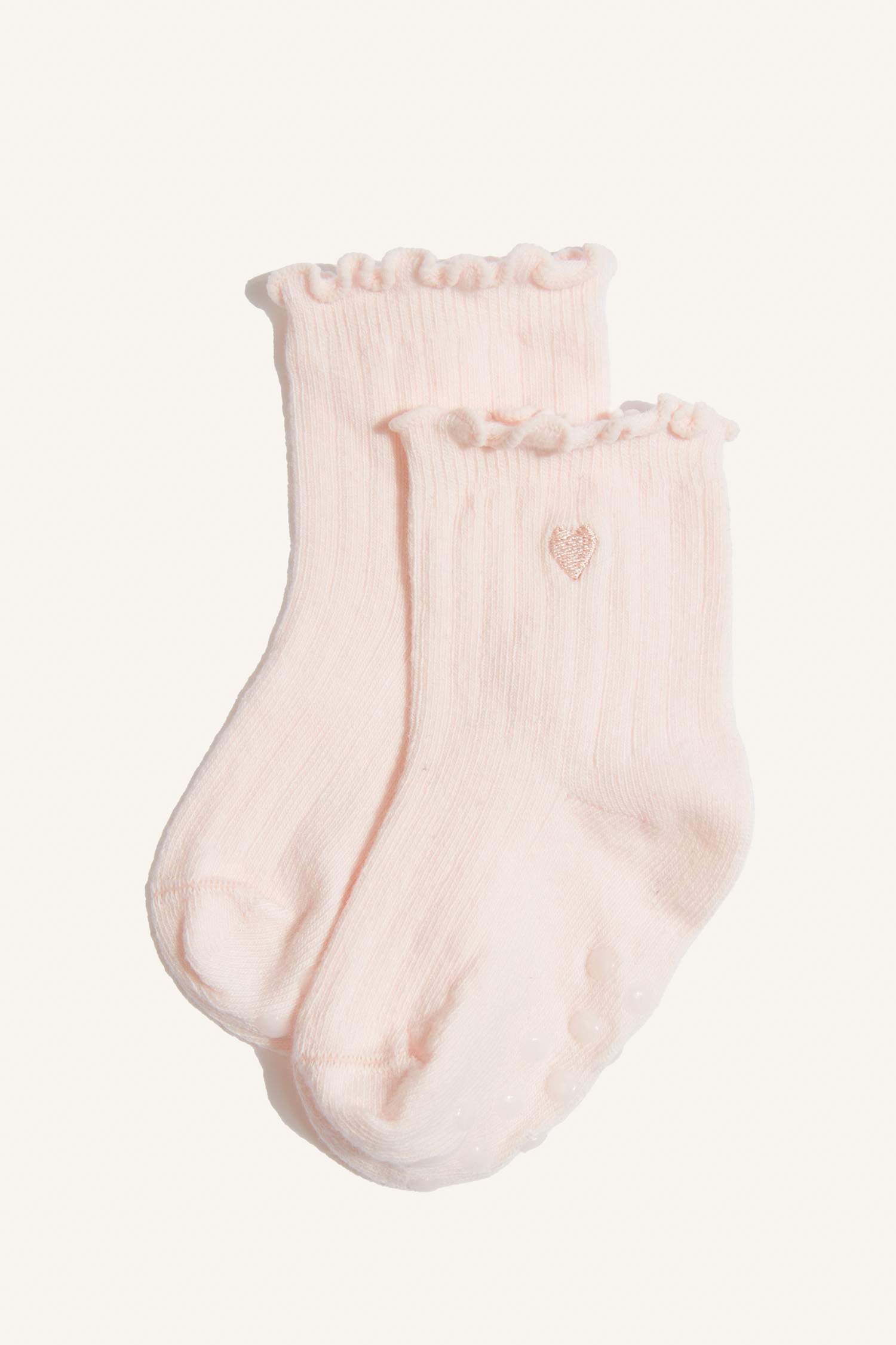 Kız Bebek Kaydırmaz Taban 2'li Pamuklu Uzun Çorap