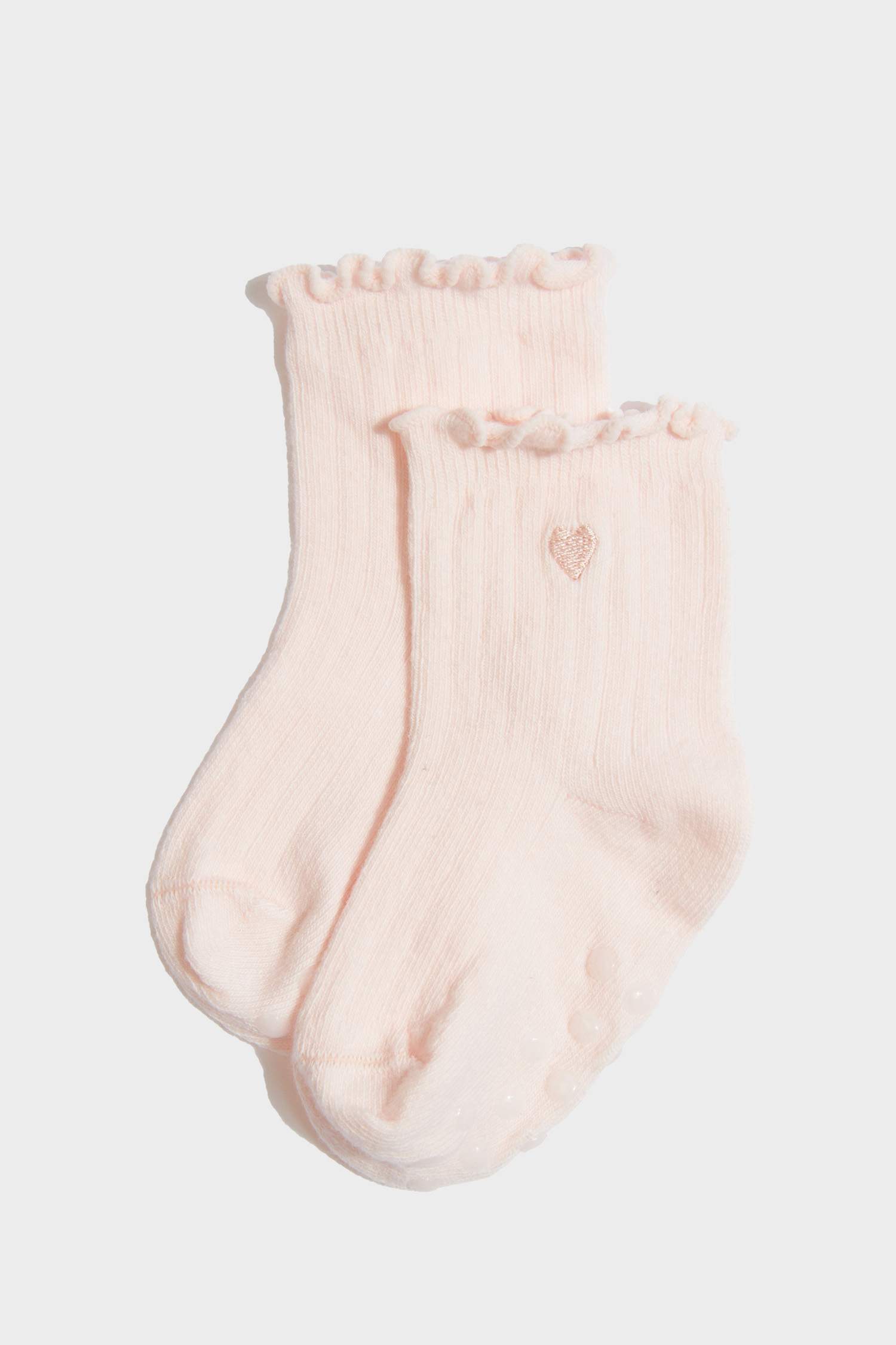 Kız Bebek Kaydırmaz Taban 2'li Pamuklu Uzun Çorap