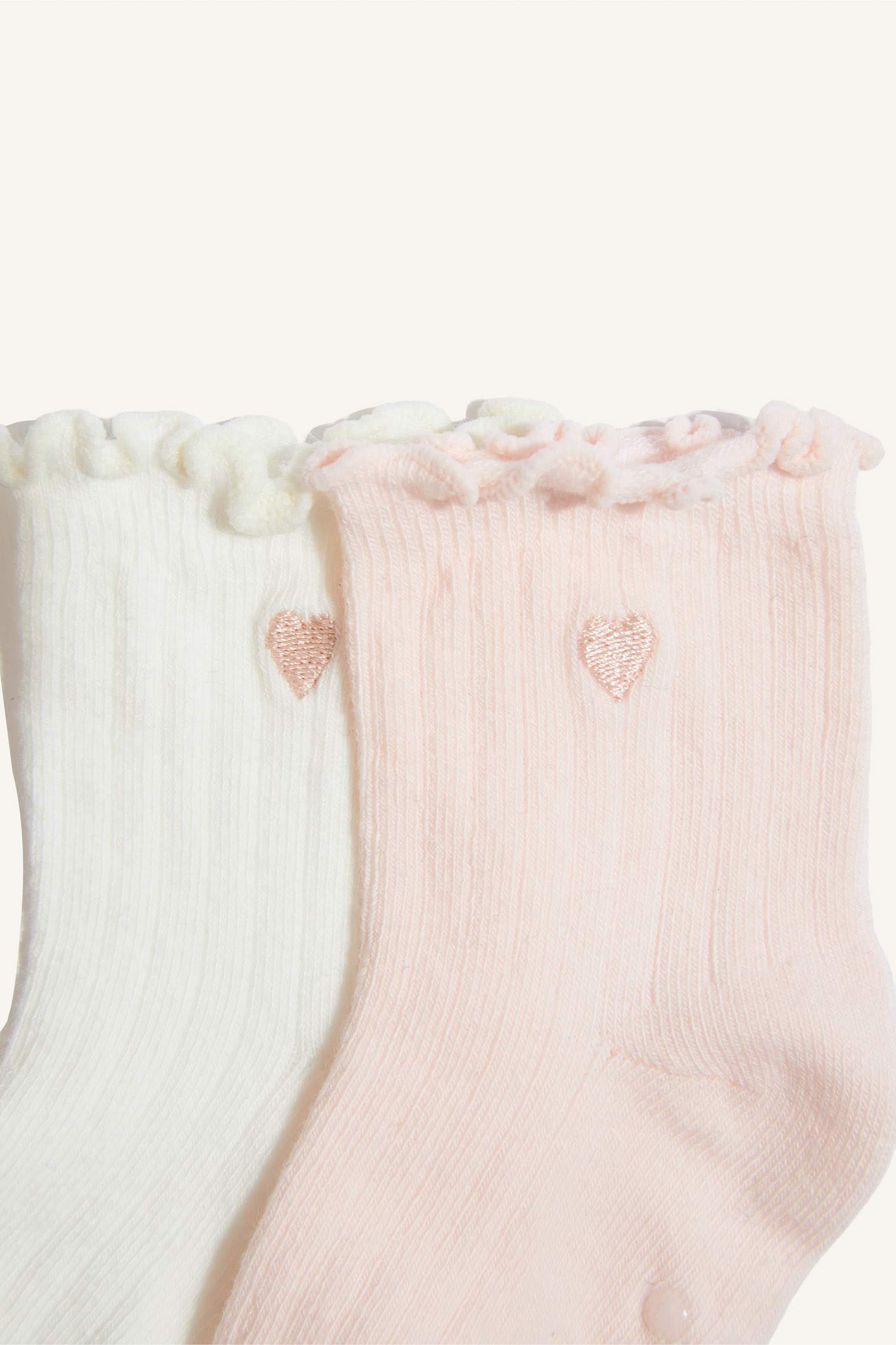 Kız Bebek Kaydırmaz Taban 2'li Pamuklu Uzun Çorap