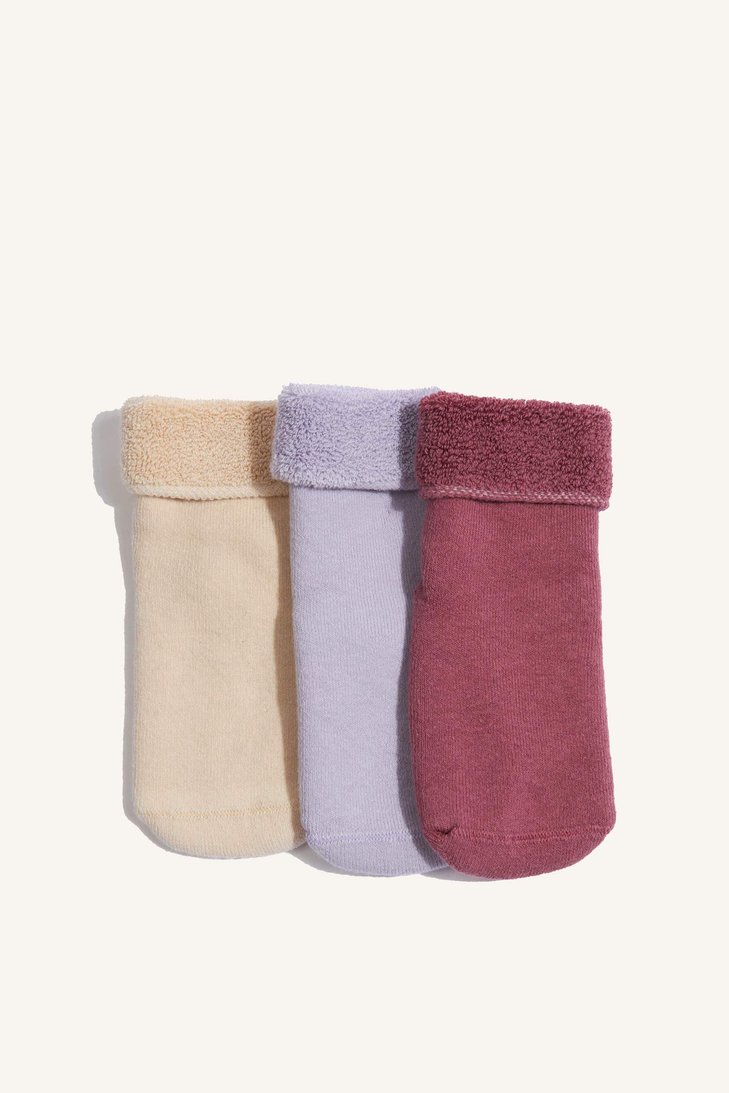 Kız Bebek Kaydırmaz Taban 3'lü Pamuklu Uzun Çorap