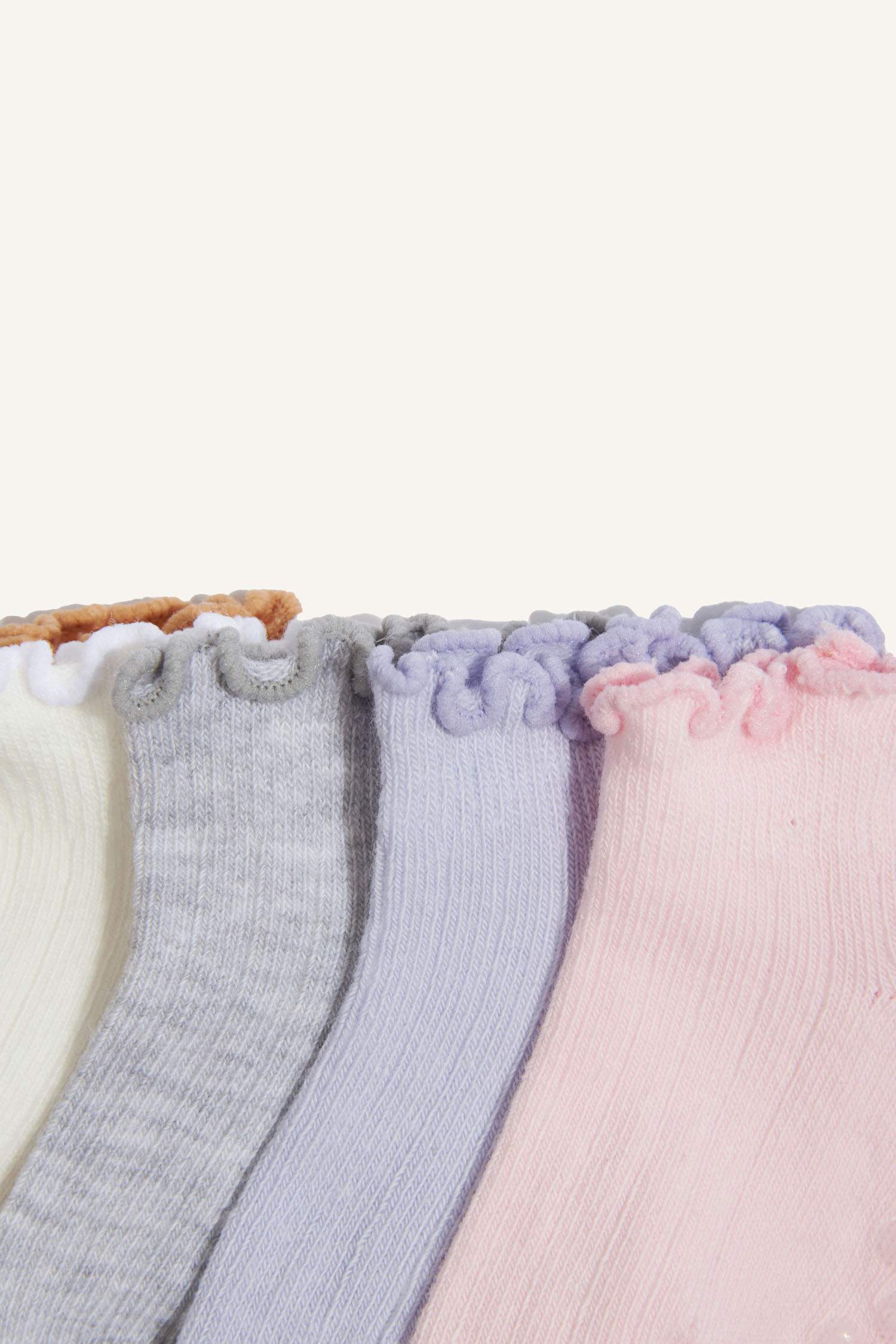 Kız Bebek Kaydırmaz Taban 5'li Pamuklu Patik Çorap