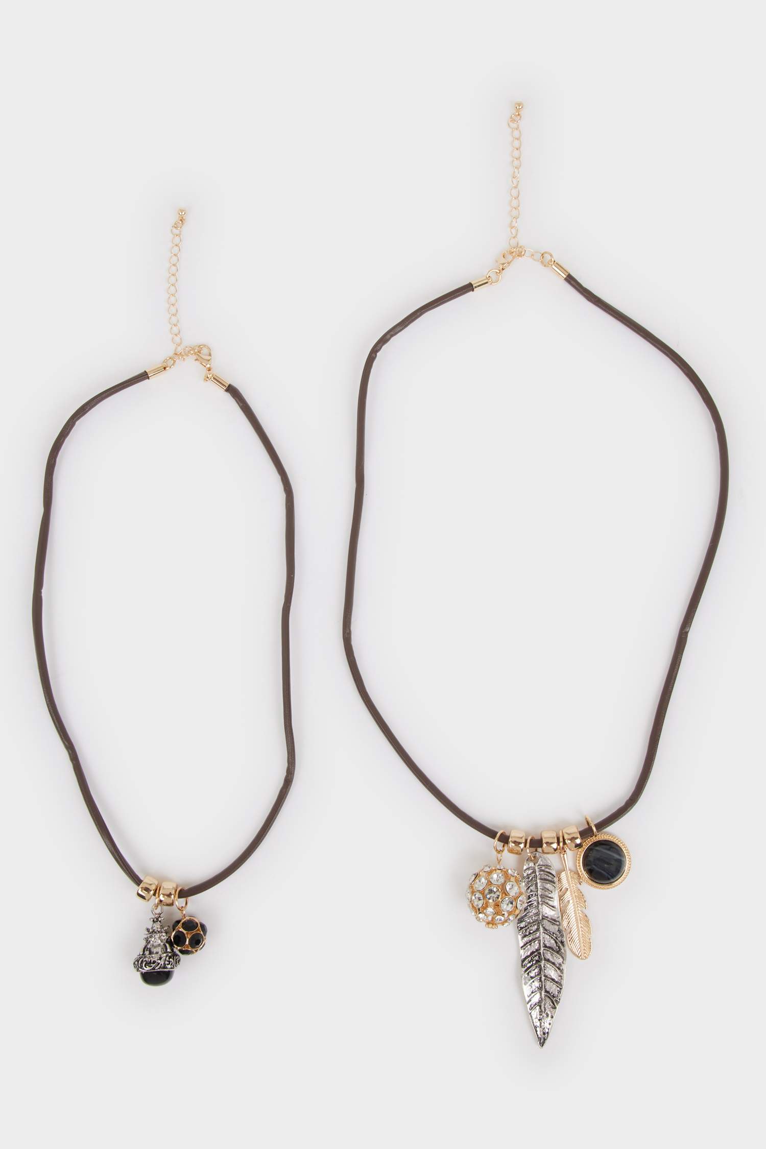 Kadın 2'li Sallantılı Gold Silver Kolye