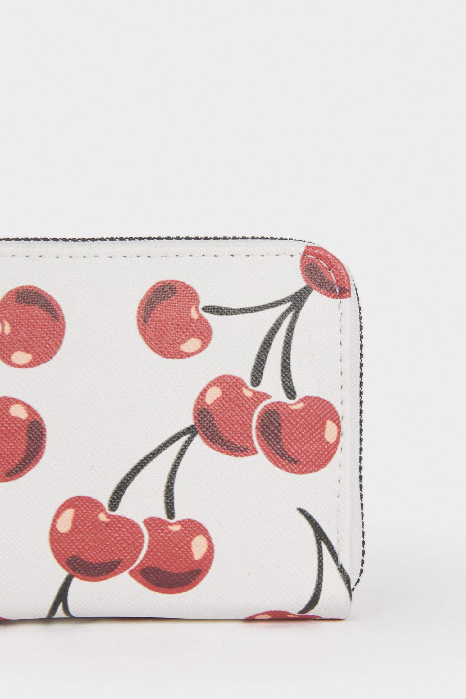 محفظة نسائي جلد صناعي بطبعة فاكهة