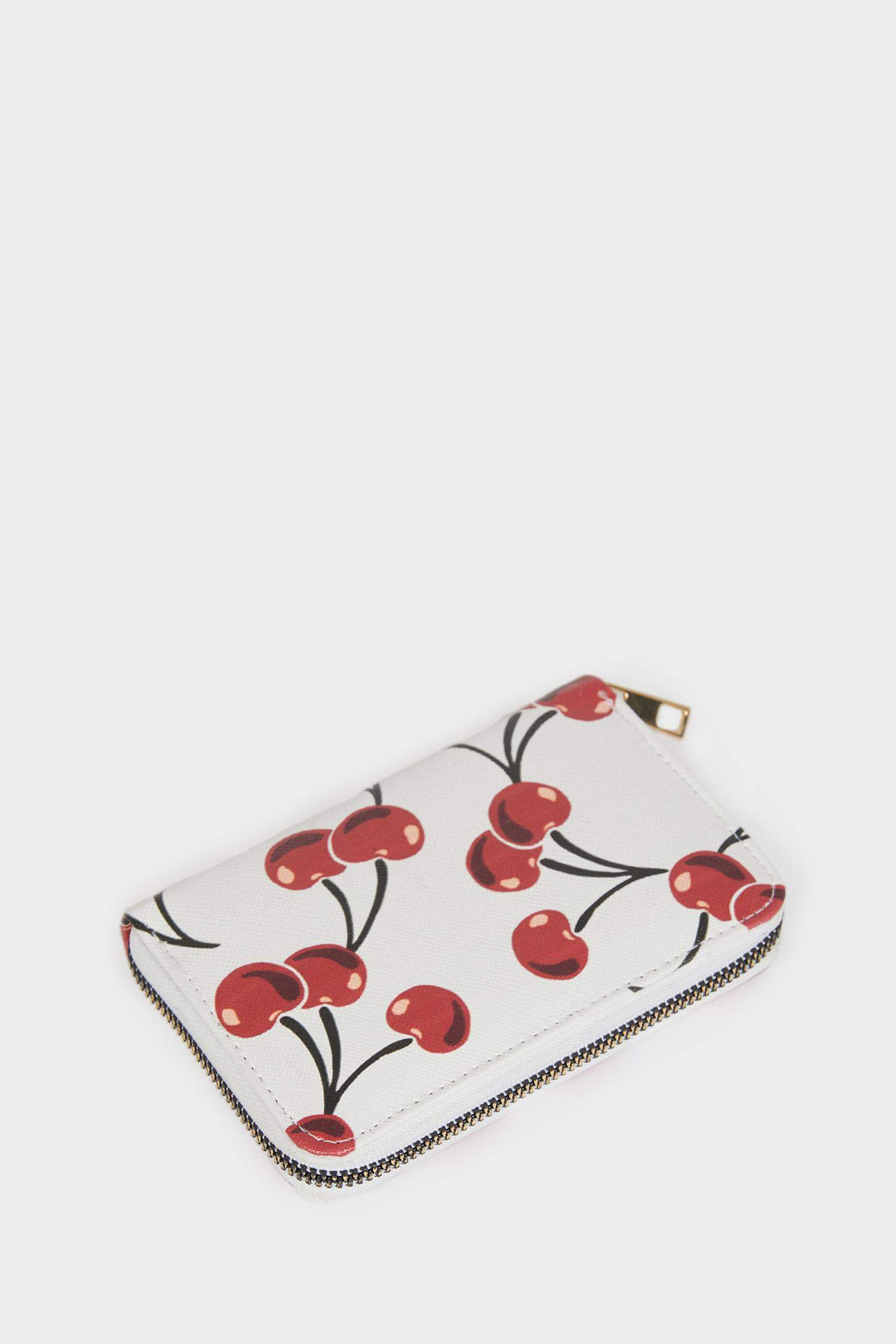 محفظة نسائي جلد صناعي بطبعة فاكهة