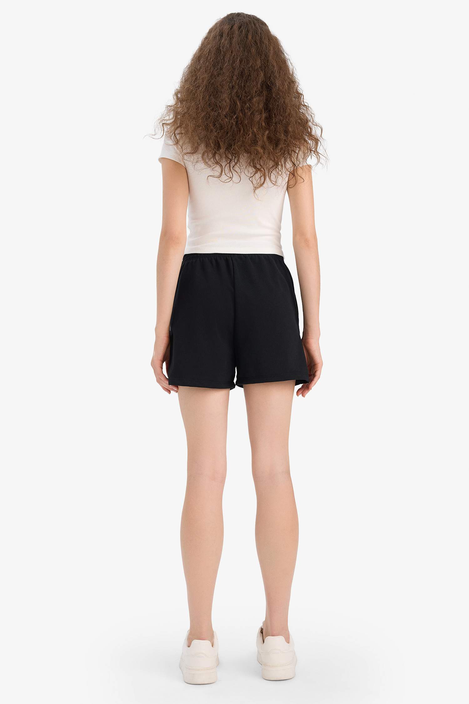 Regular Fit Beli Lastikli Basic Düz Şort