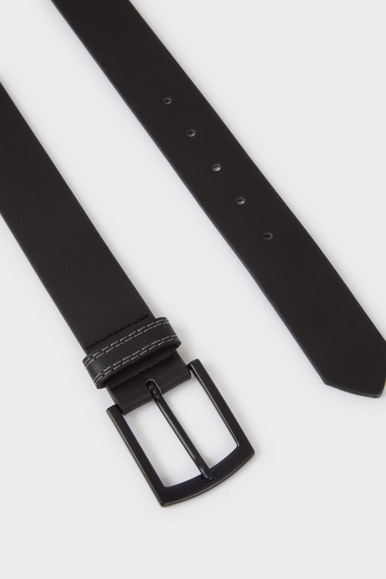 Erkek Dikdörtgen Toka Suni Deri Günlük Kemer