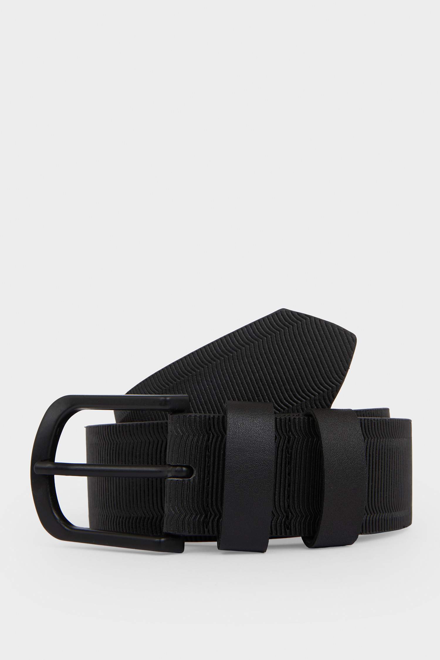 Erkek Dikdörtgen Toka Suni Deri Günlük Kemer