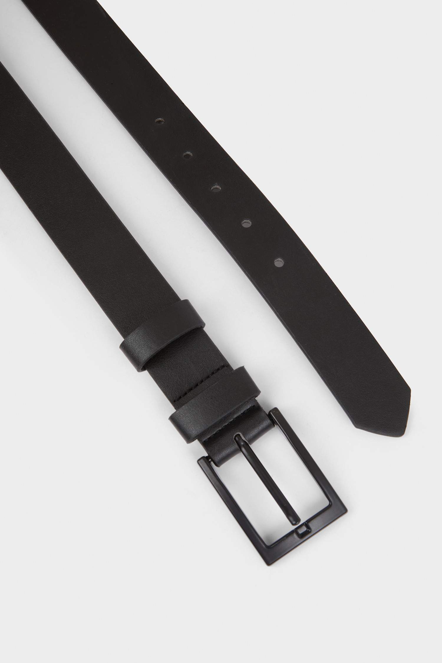 Erkek Dikdörtgen Toka Suni Deri Günlük Kemer