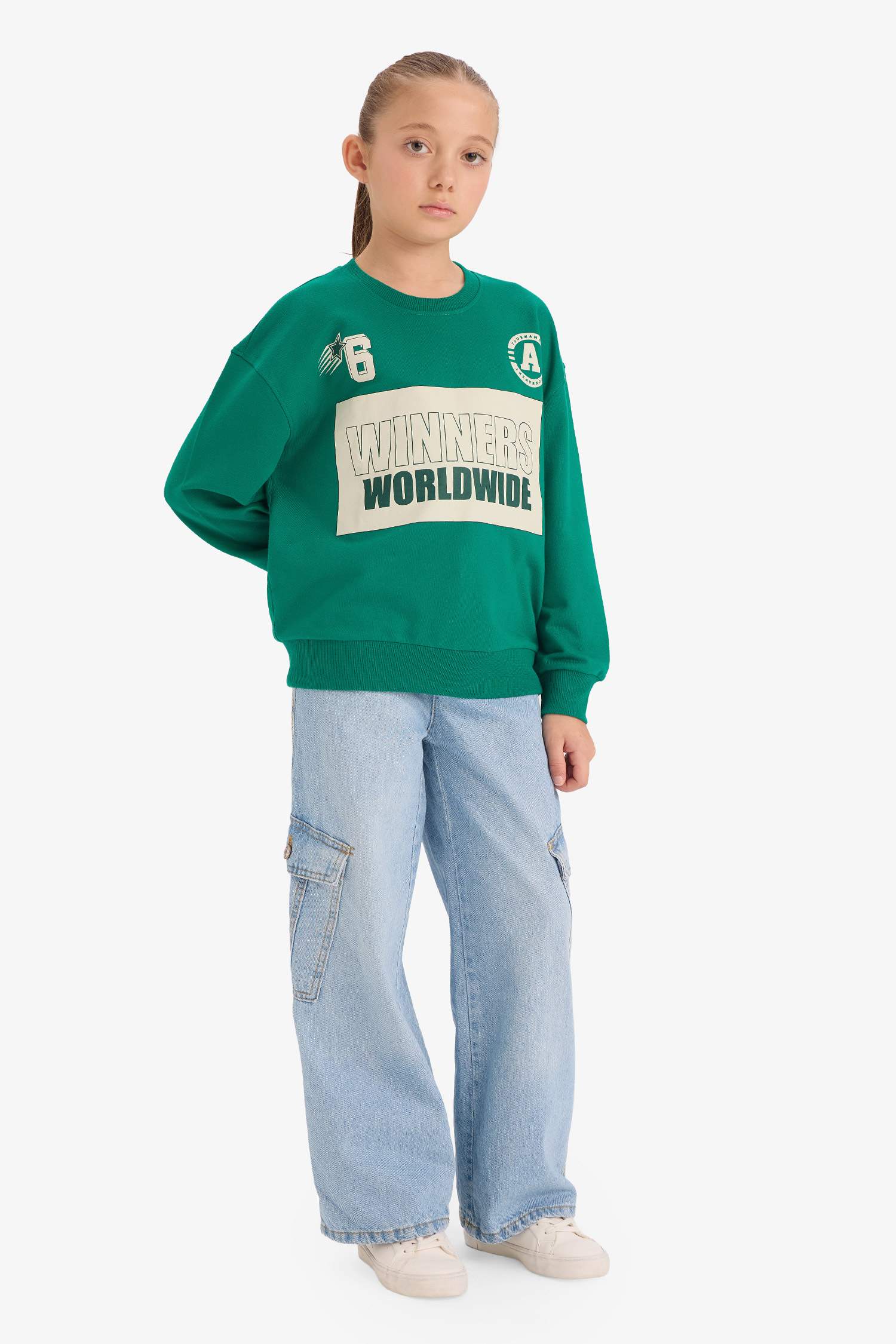 Sweat- Shirt Tissu Sweat Fin Coupe décontractée Col rond Slogan