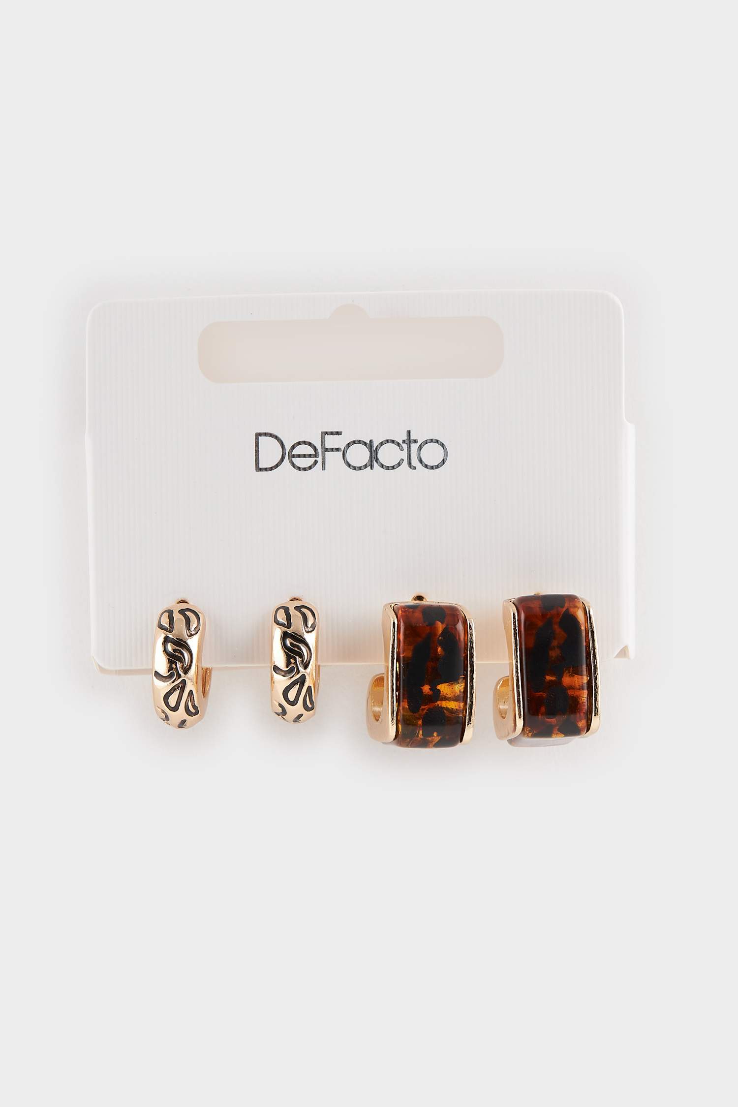 Woman 2 Piece Gold Earrings