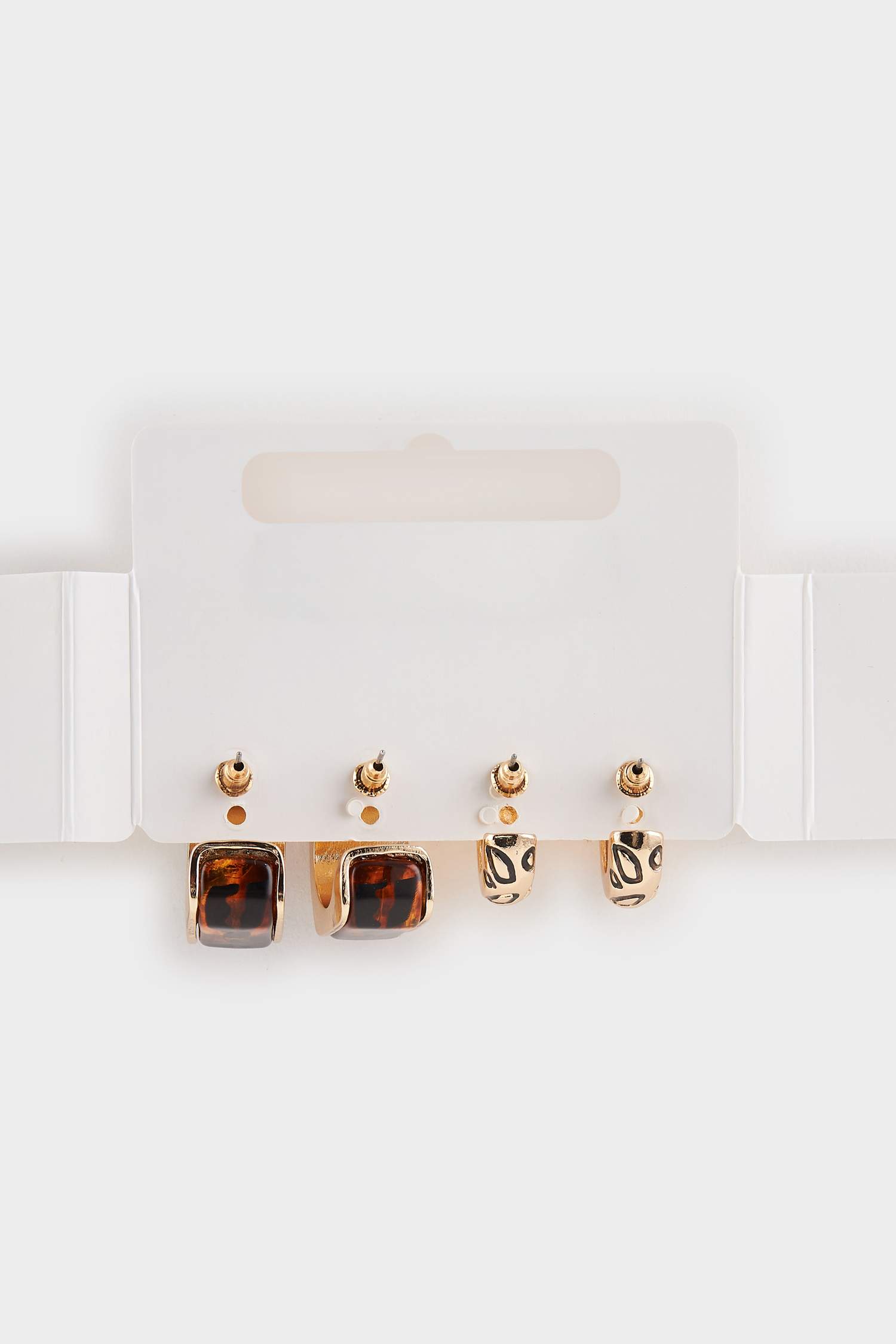 Woman 2 Piece Gold Earrings