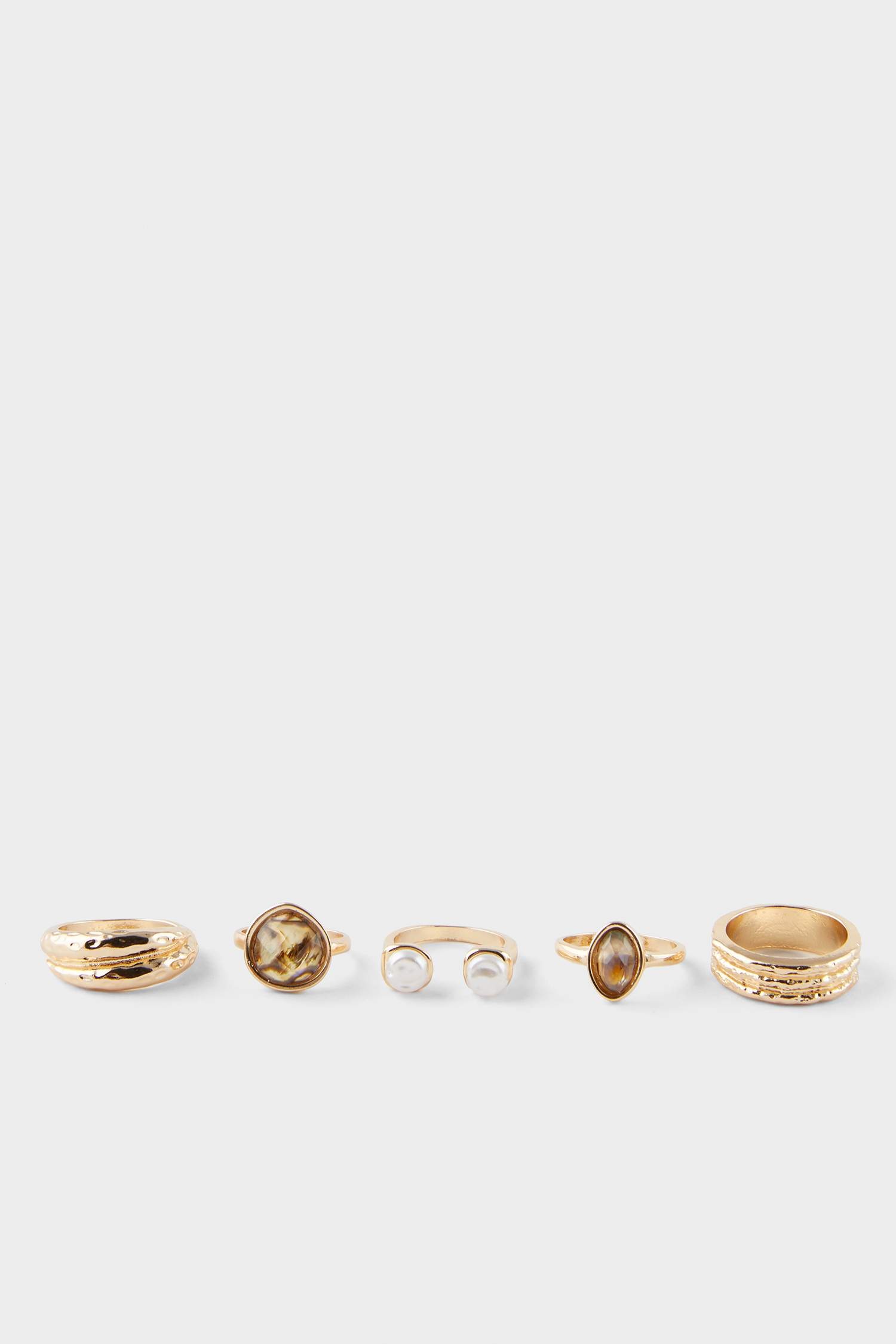 Kadın 5'li Gold Yüzük