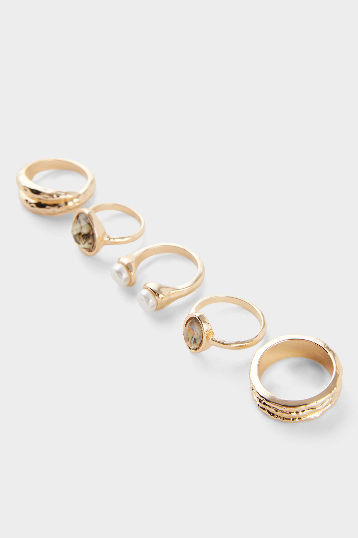 Kadın 5'li Gold Yüzük