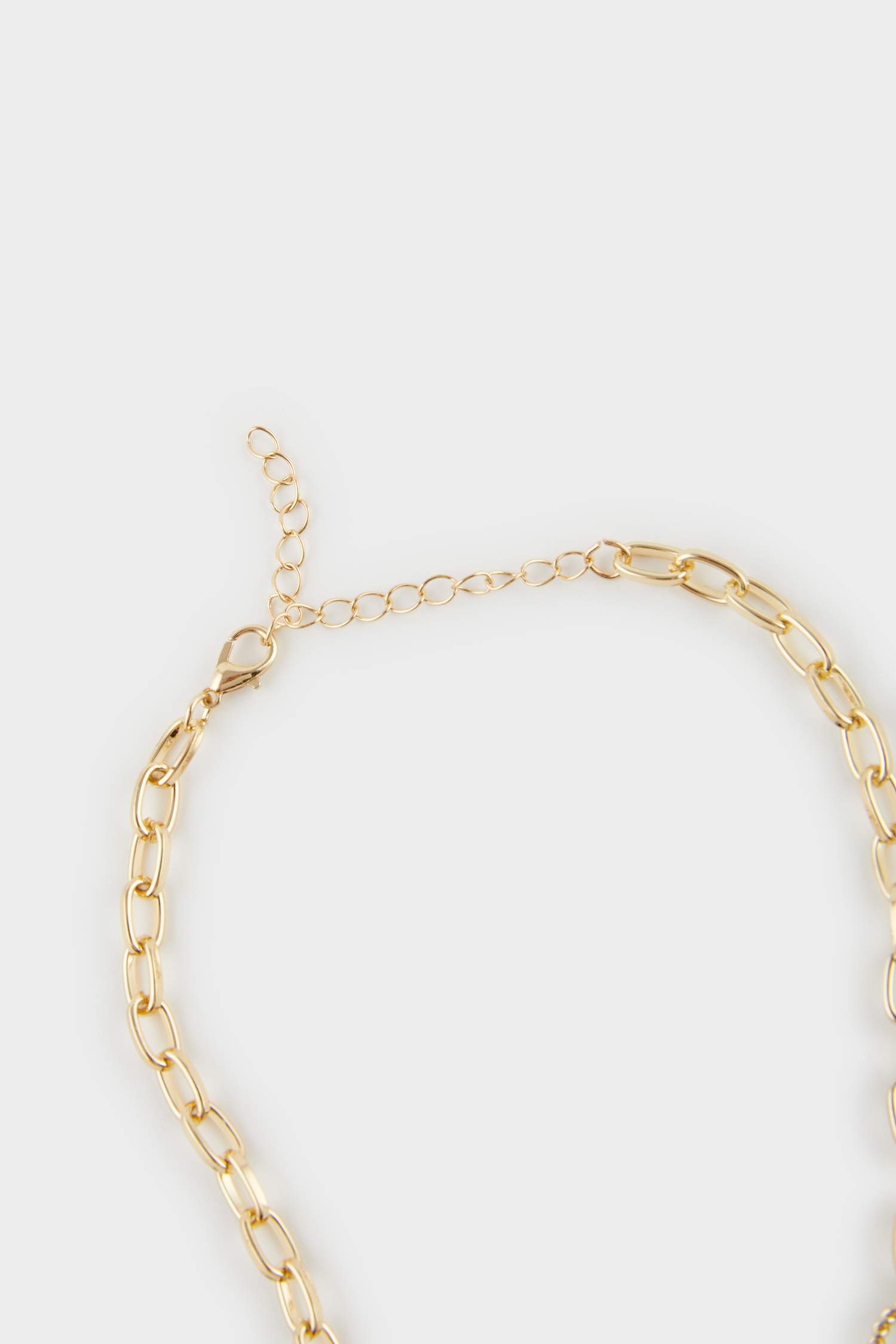 Kadın Kahverengi Taşlı Gold Kolye