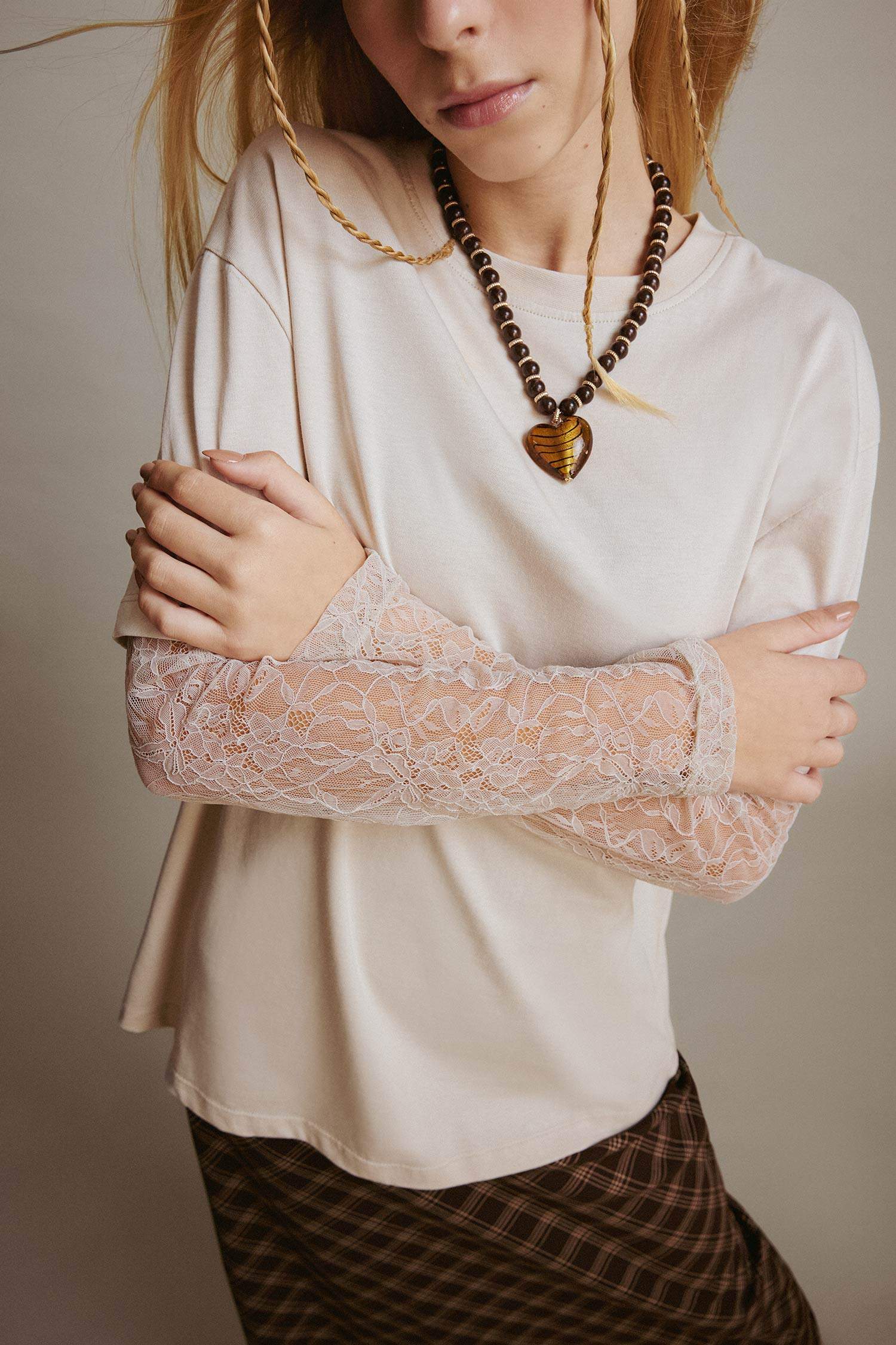 Kadın Kalp Detaylı Kolye