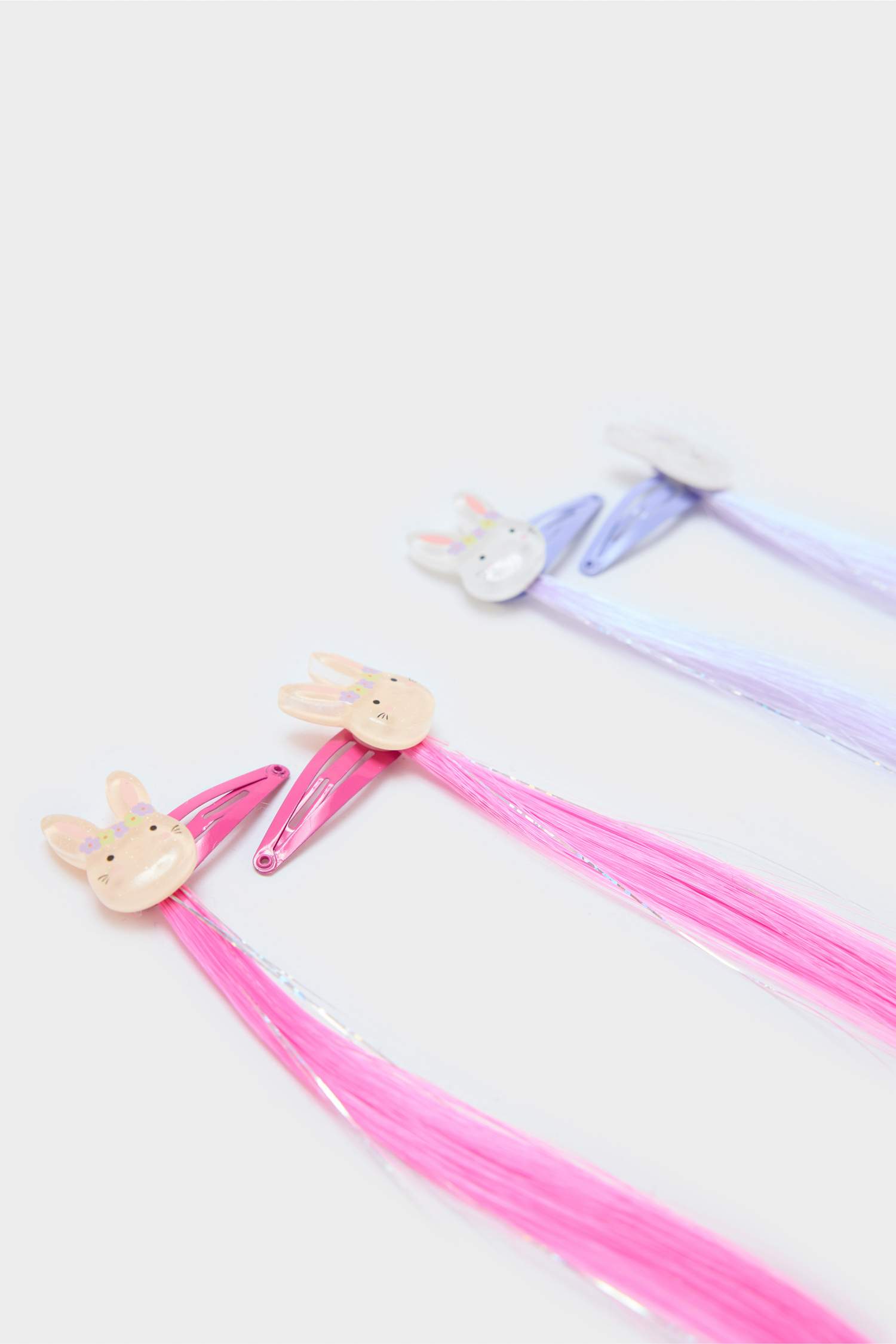 Kız Çocuk 4'lü Saç Detaylı Çıtçıtlı Toka