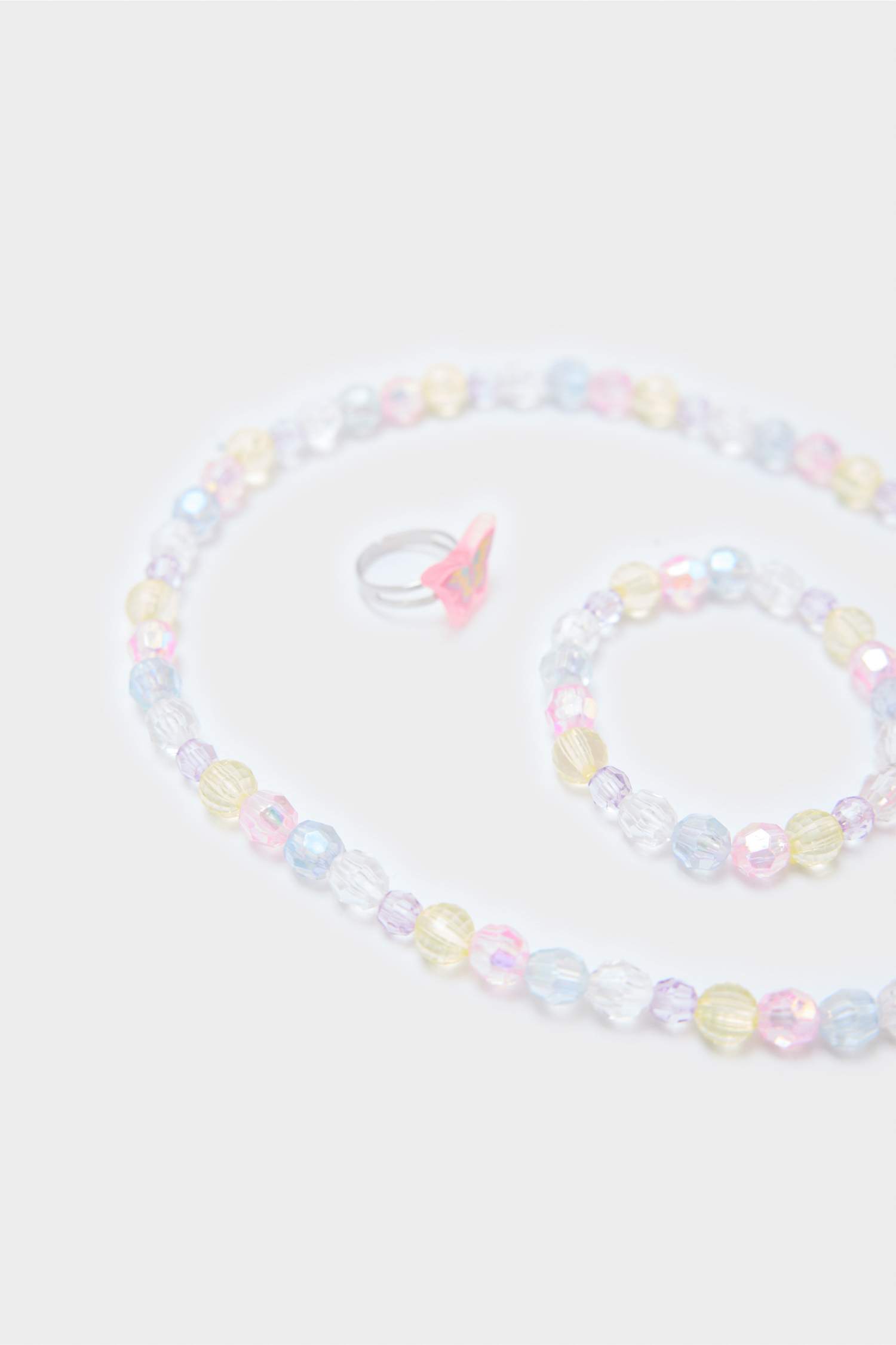 Kız Çocuk Renkli Kolye Küpe Bileklik Seti