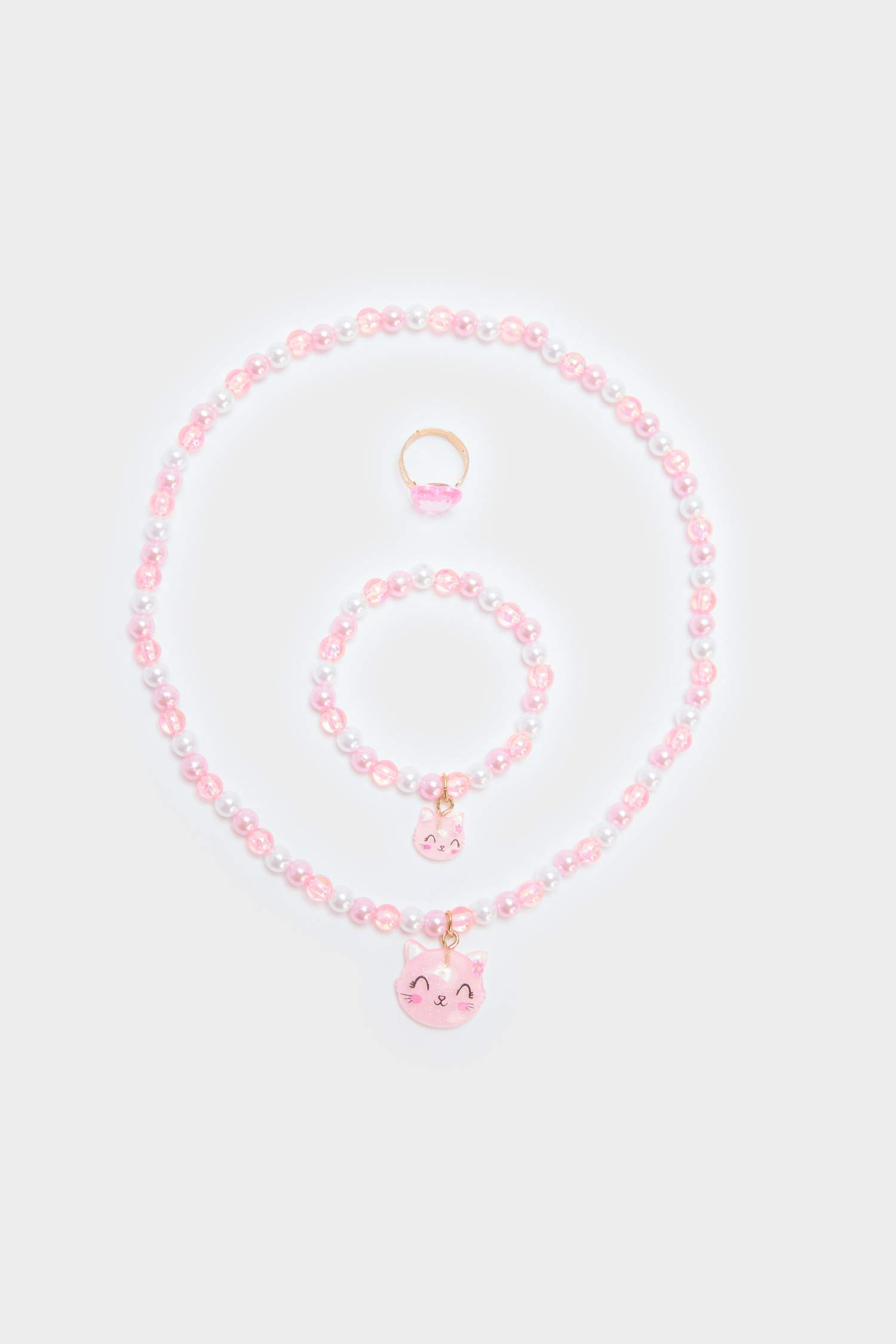 Kız Çocuk Renkli Kolye Küpe Bileklik Seti