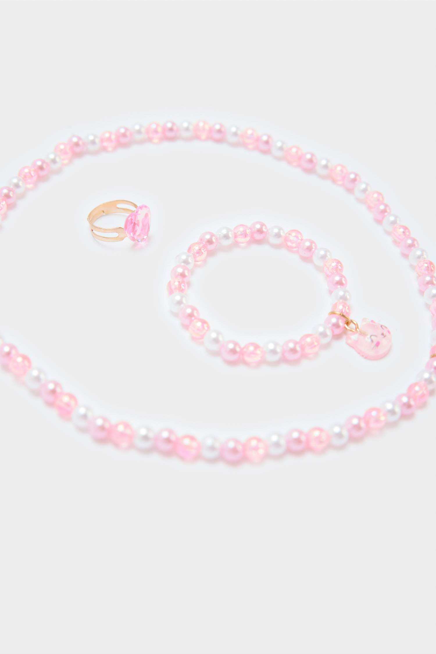 Kız Çocuk Renkli Kolye Küpe Bileklik Seti