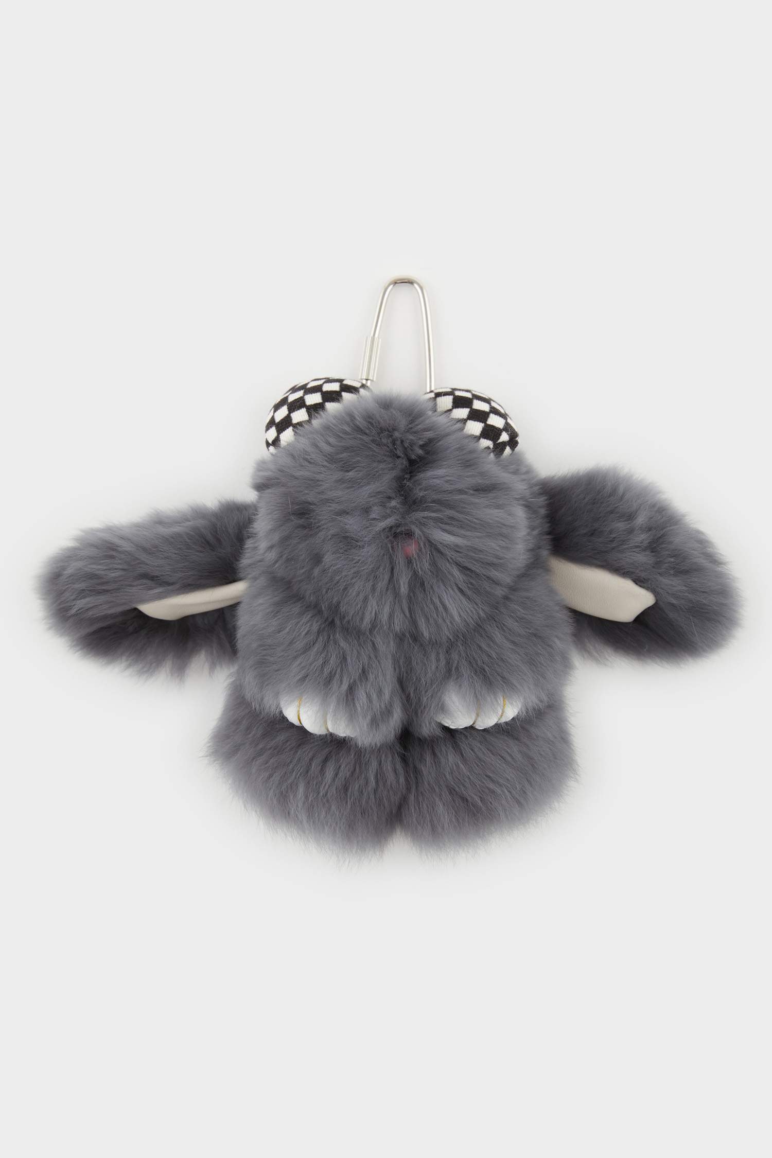 Kadın Gri Tavşan Charm Anahtarlık