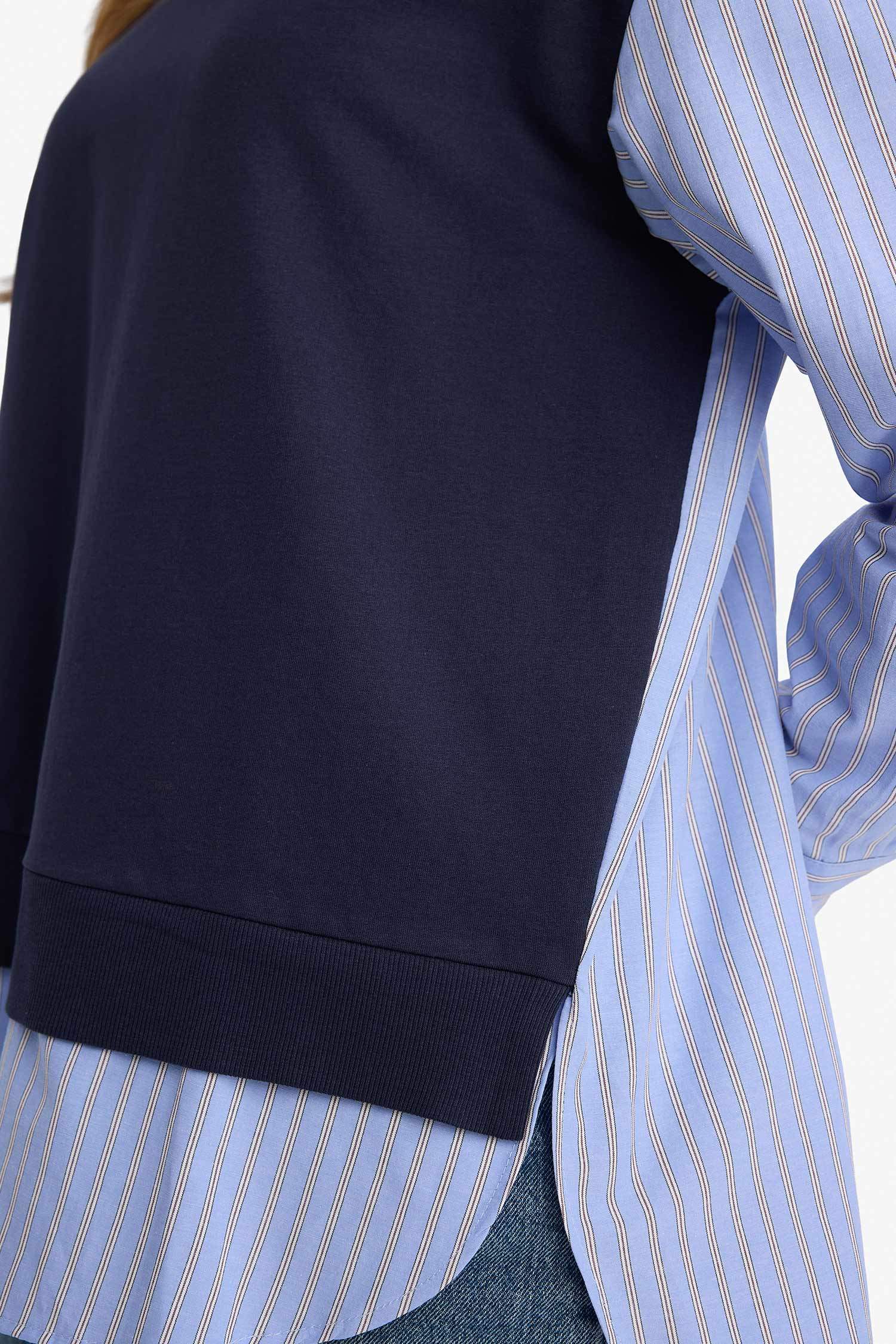 سويت شيرت قماش خفيف قصة عادية