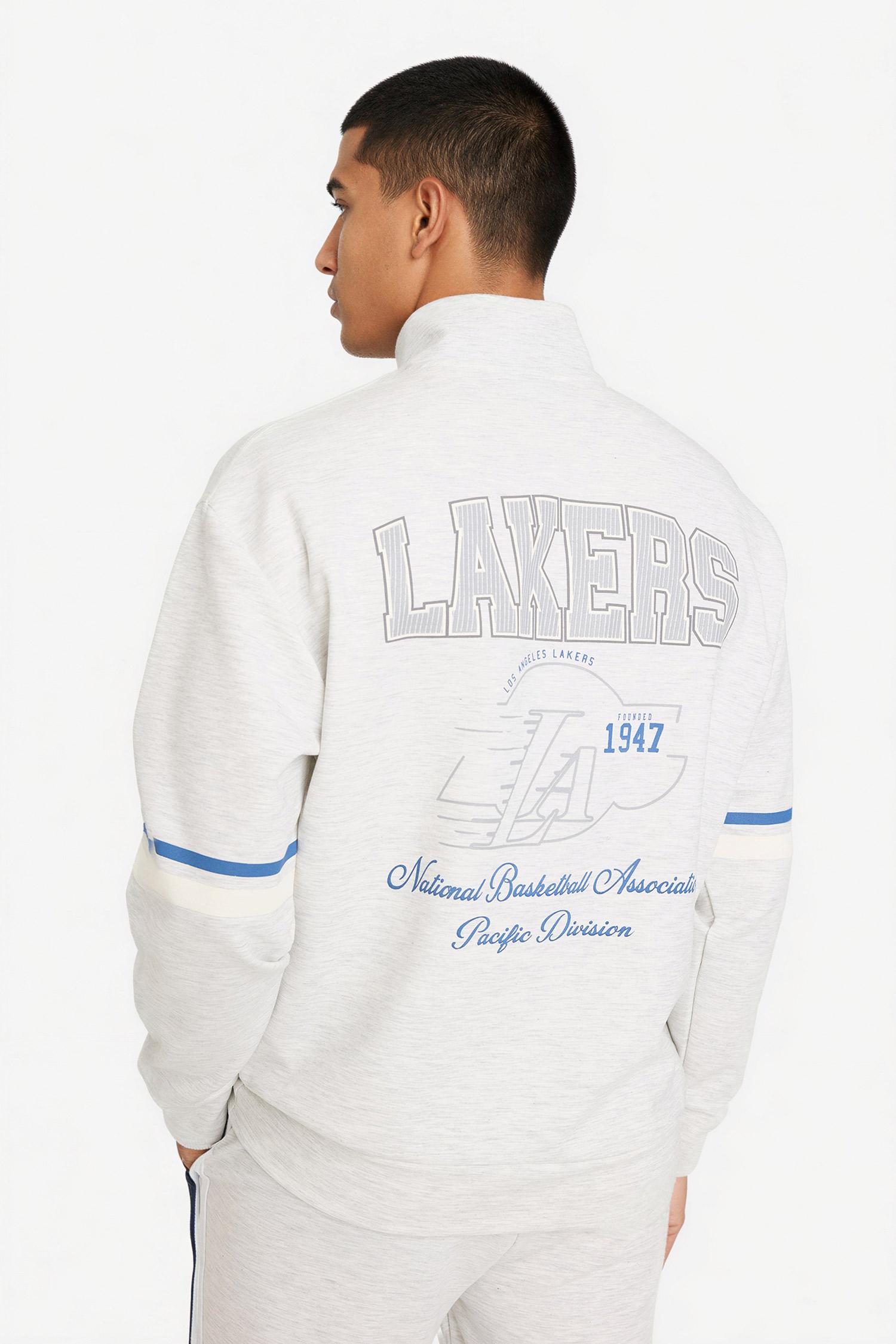DeFacto Pamuklu NBA Los Angeles Lakers Relax Fıt Sweatshirt görsel 4