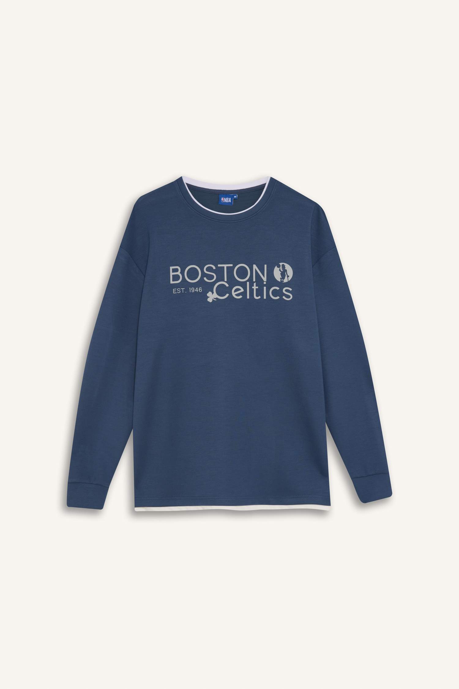 NBA Boston Celtıcs Boxy Fıt Bisiklet Yaka Skuba Dalgıç Kumaş Sweatshirt