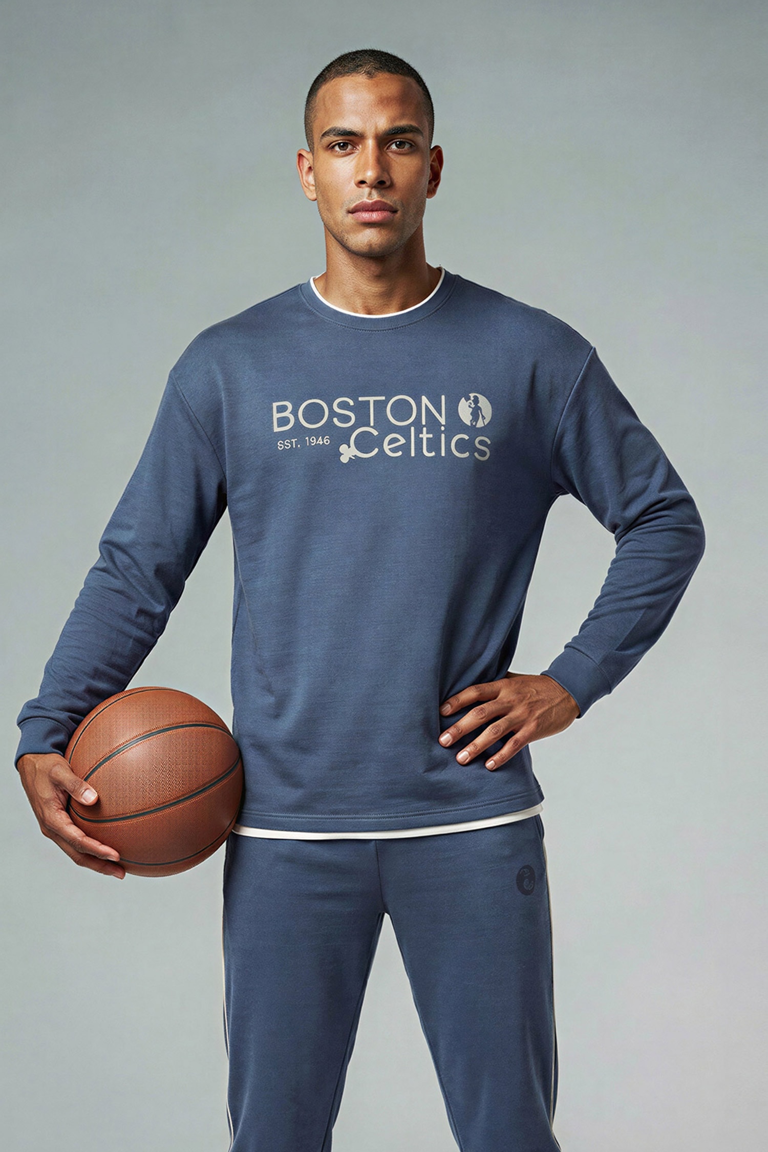 DeFacto NBA Boston Celtıcs Boxy Fıt Bisiklet Yaka Skuba Dalgıç Kumaş Sweatshirt