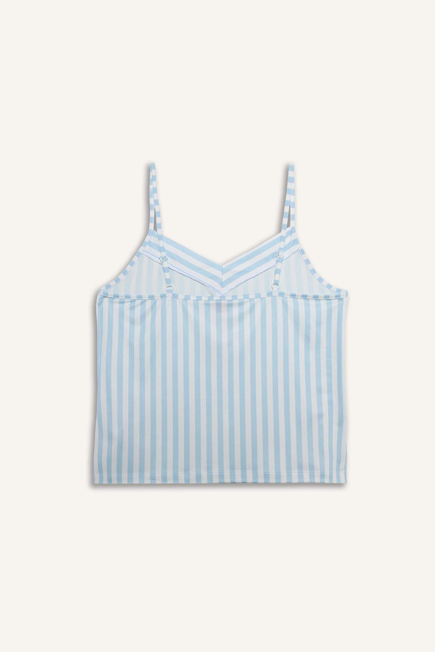 Çizgili Askılı Üst