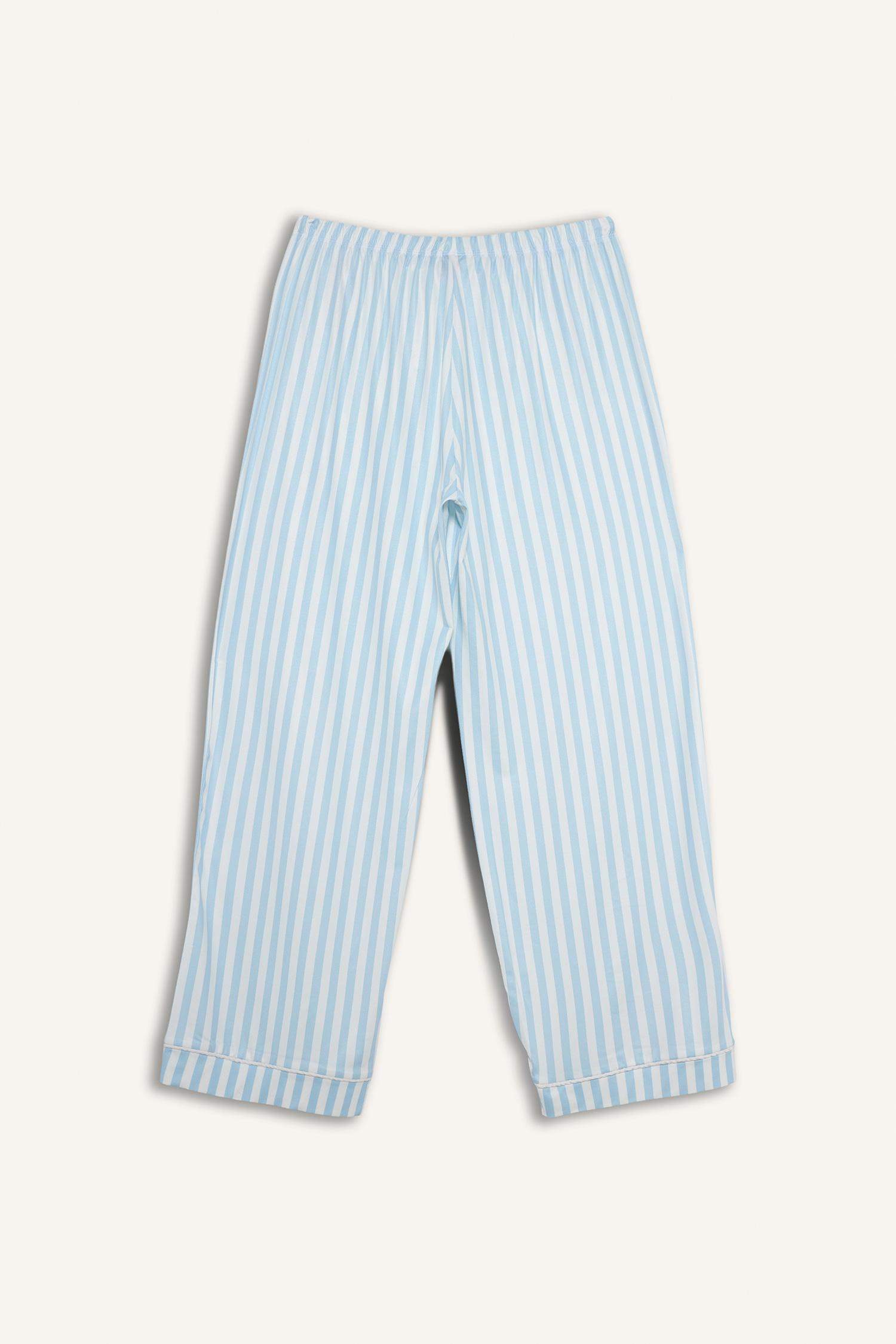 بنطلون بجامة رياضي مخطط قصة عادية