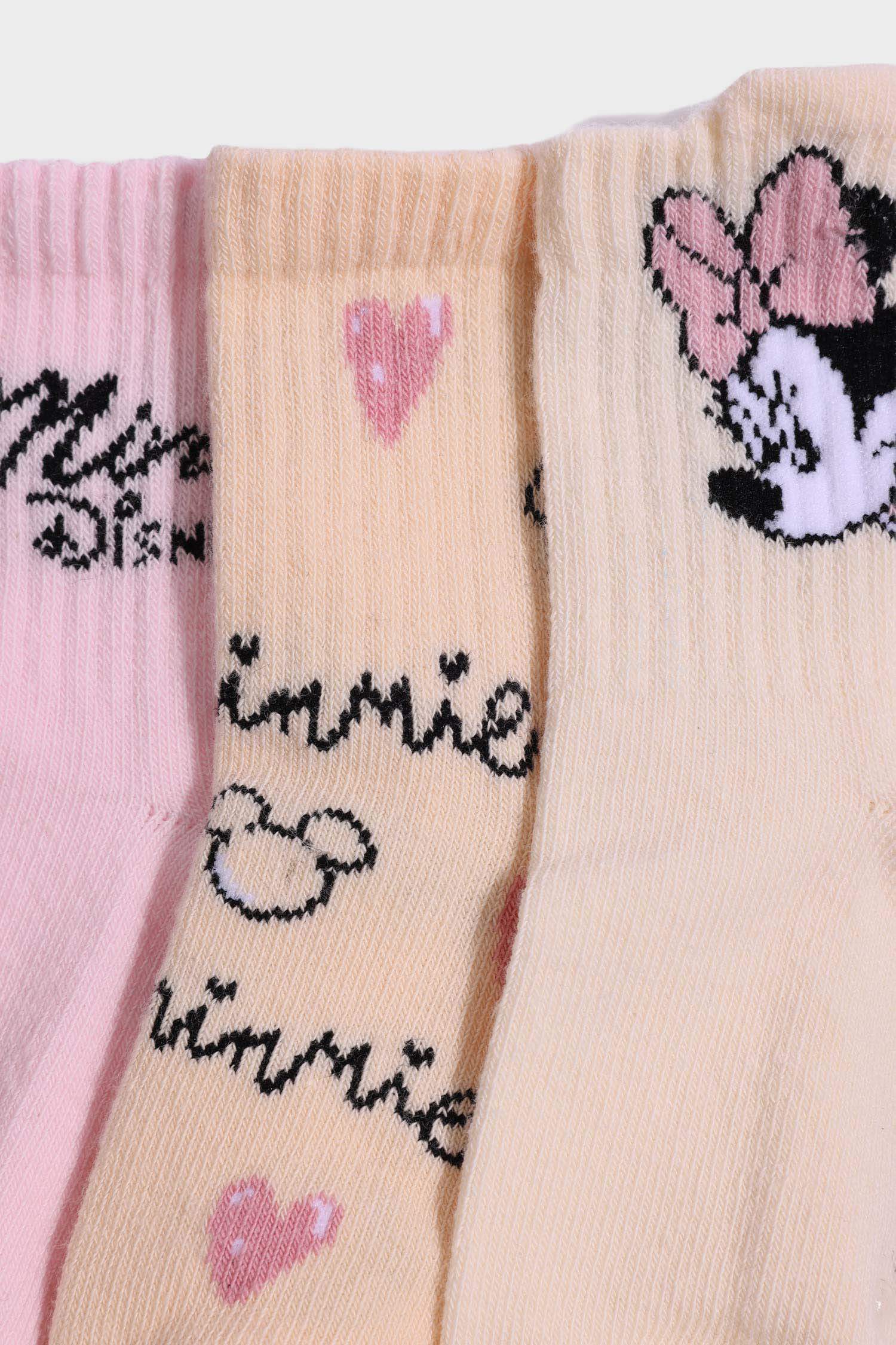 Lot de 3 Chaussettes longues en coton Minnie pour bébé fille