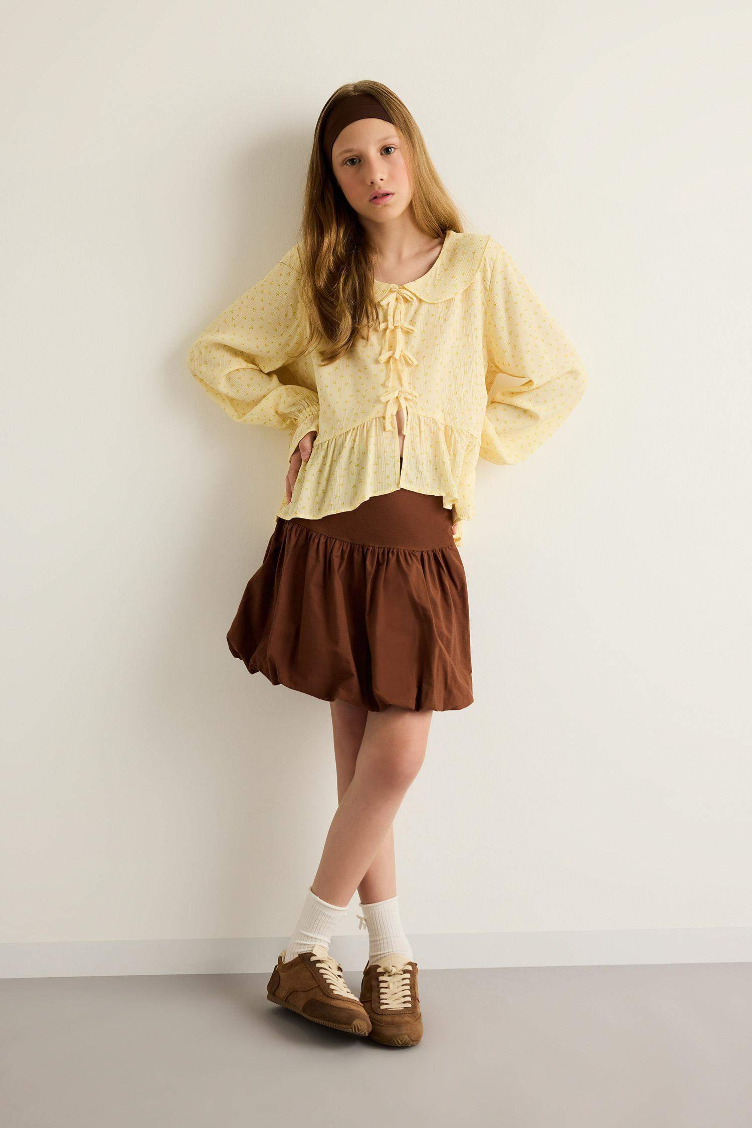 Girl Poplin Balloon Fit Skirt