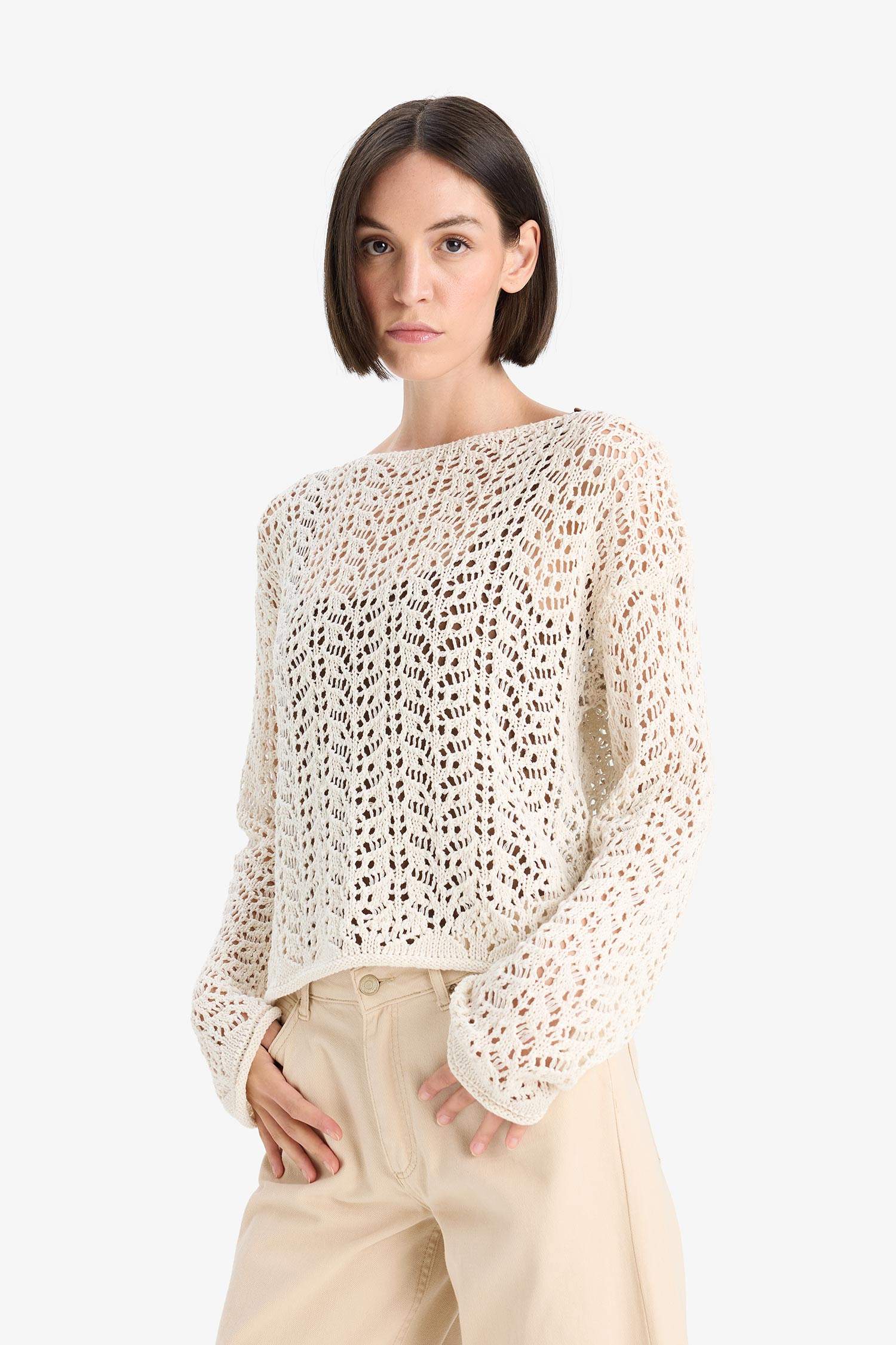 Regular Fit Boat Collar Knitwear Pullover