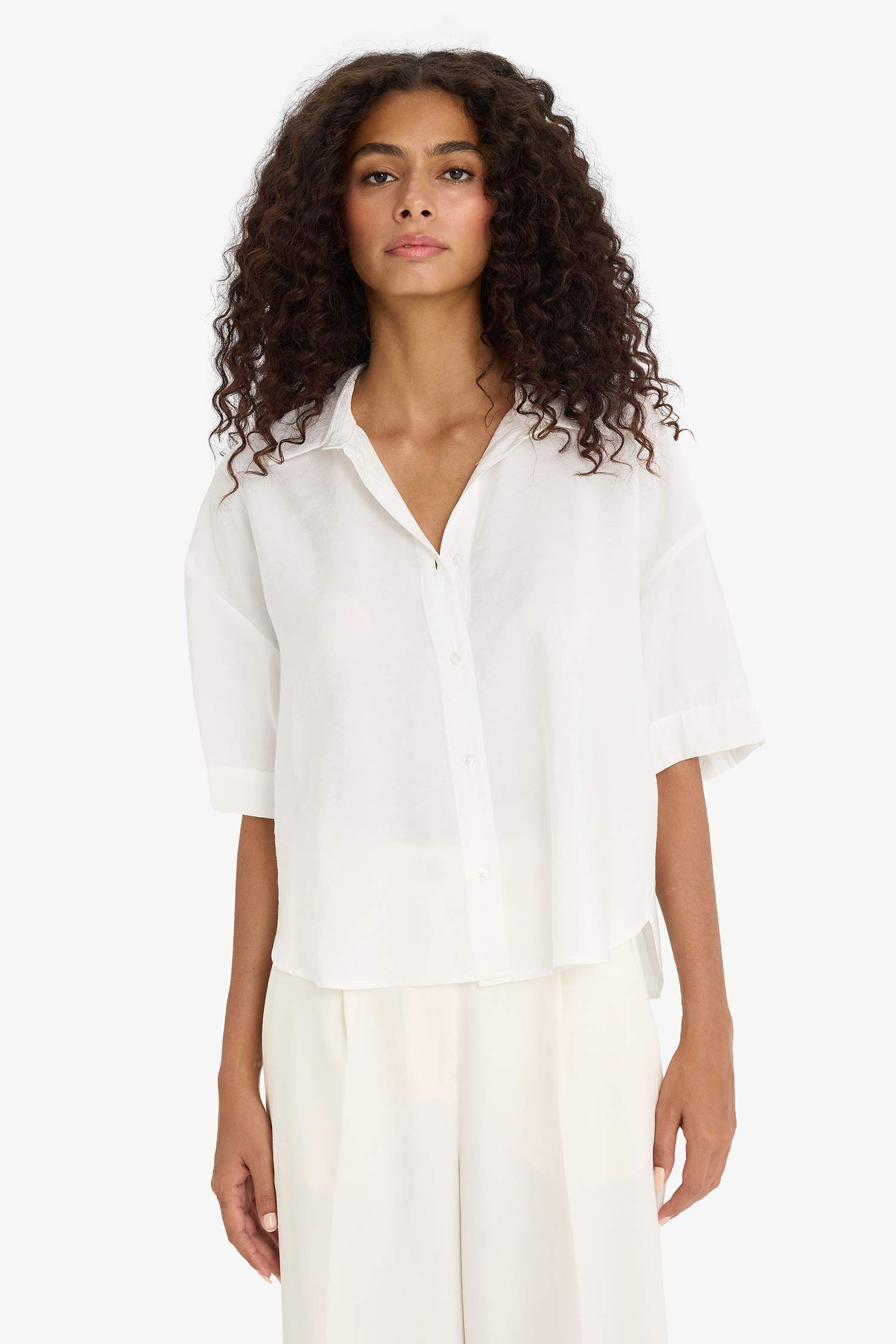 Loose Fit Modal Short Sleeve Shirt