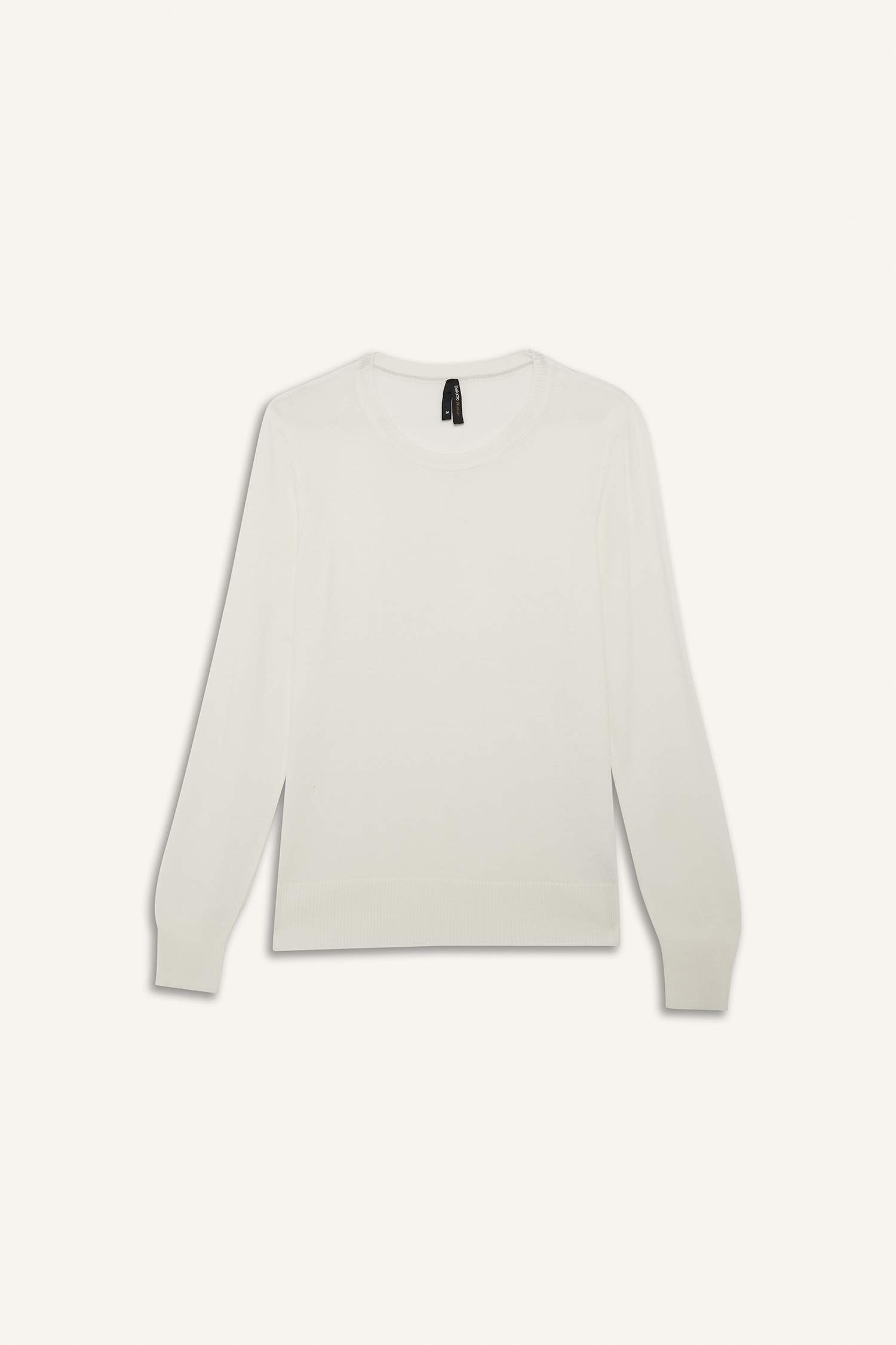 Regular Fit Yumuşak Dokulu Bisiklet Yaka Basic Düz Triko Kazak