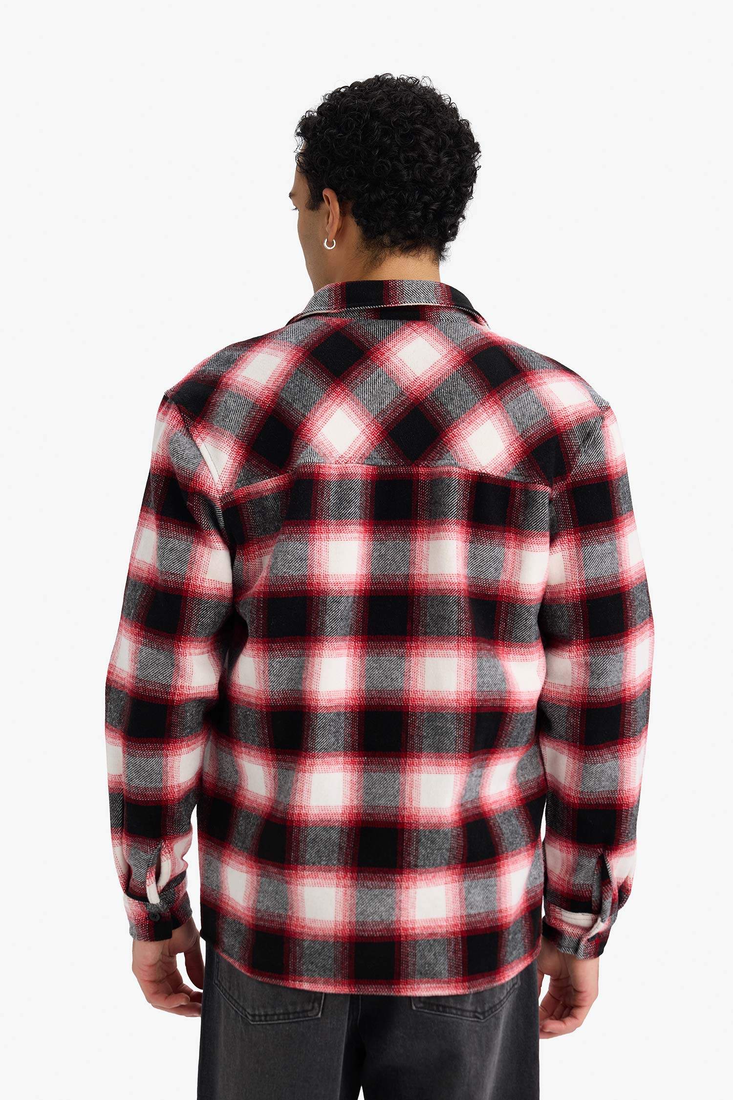 Regular Fit Polo Yaka Flanel Kareli Uzun Kollu Gömlek