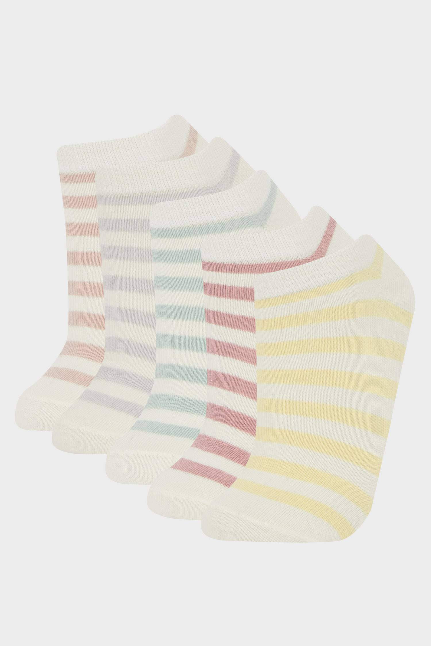 Girl Striped 5 Piece Cotton Short Sockss