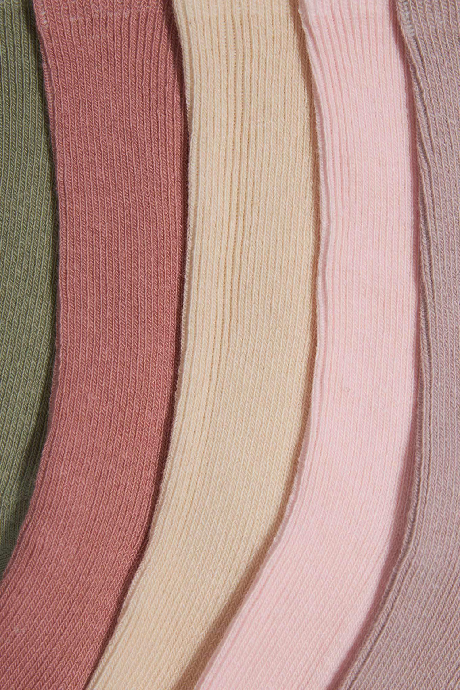 Kız Çocuk 5'li Pamuklu Uzun Çorap