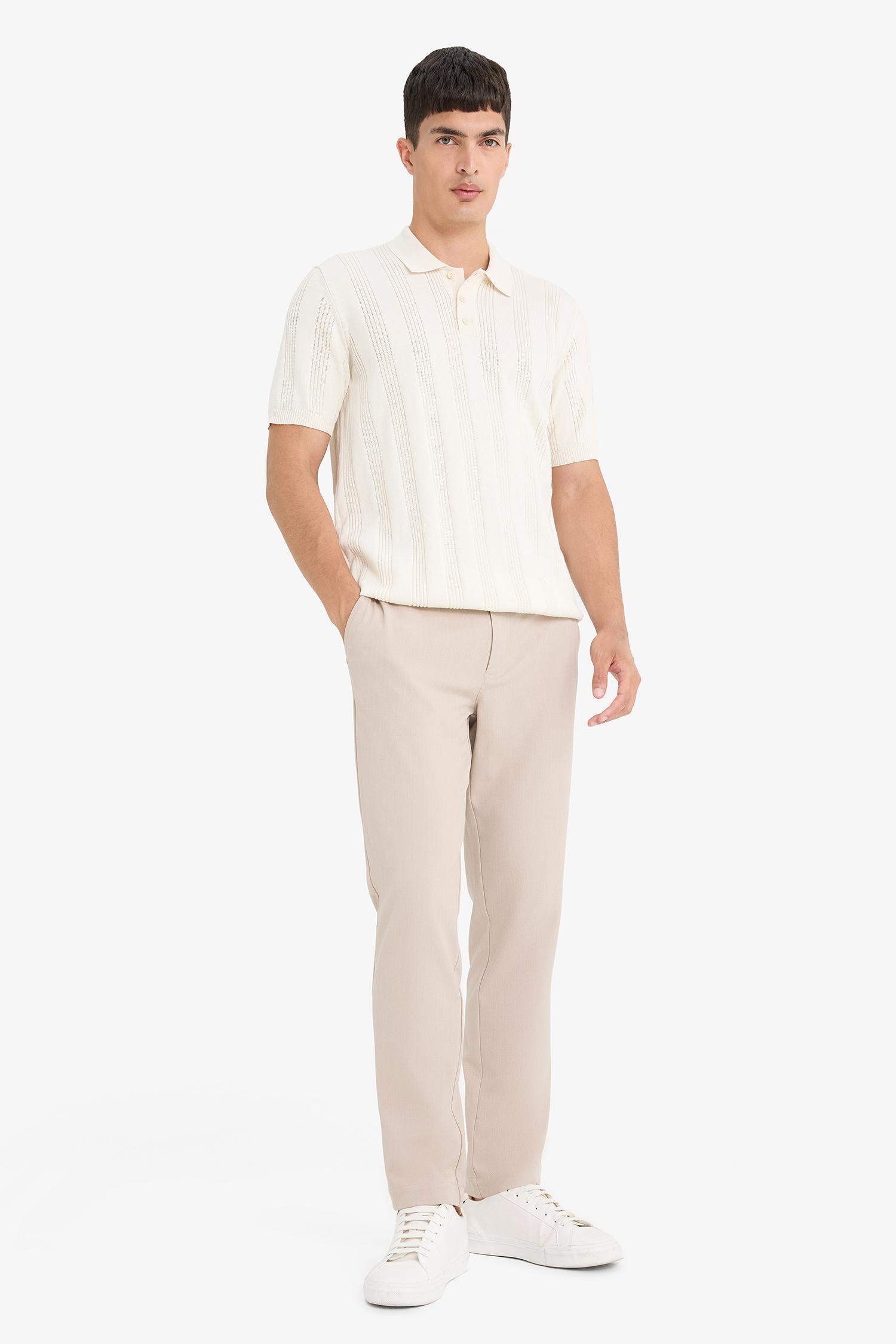 %100 Pamuk Polo Yaka Kısa Kollu Triko Tişört