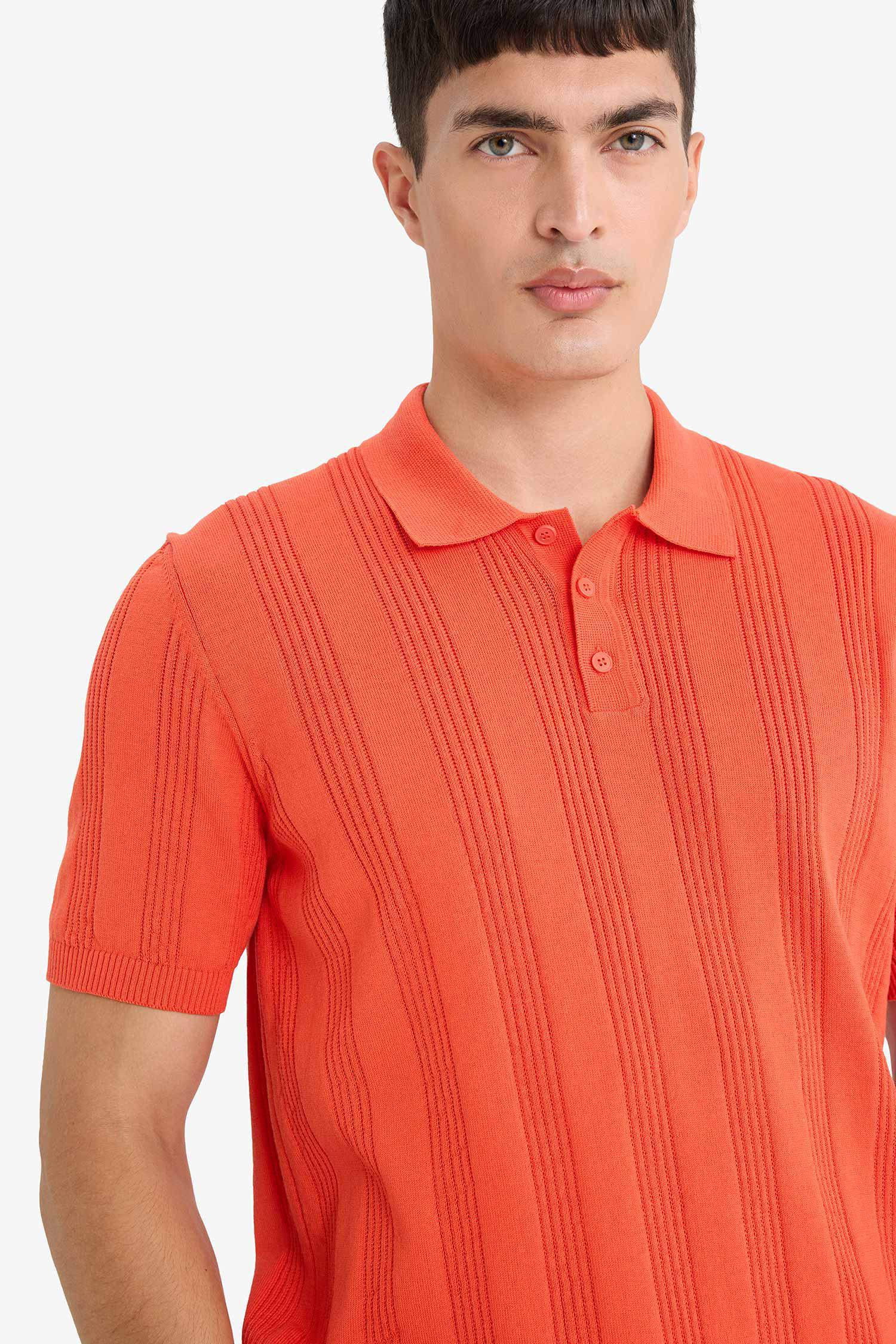 DeFacto %100 Pamuk Triko Polo Tişört görsel 7