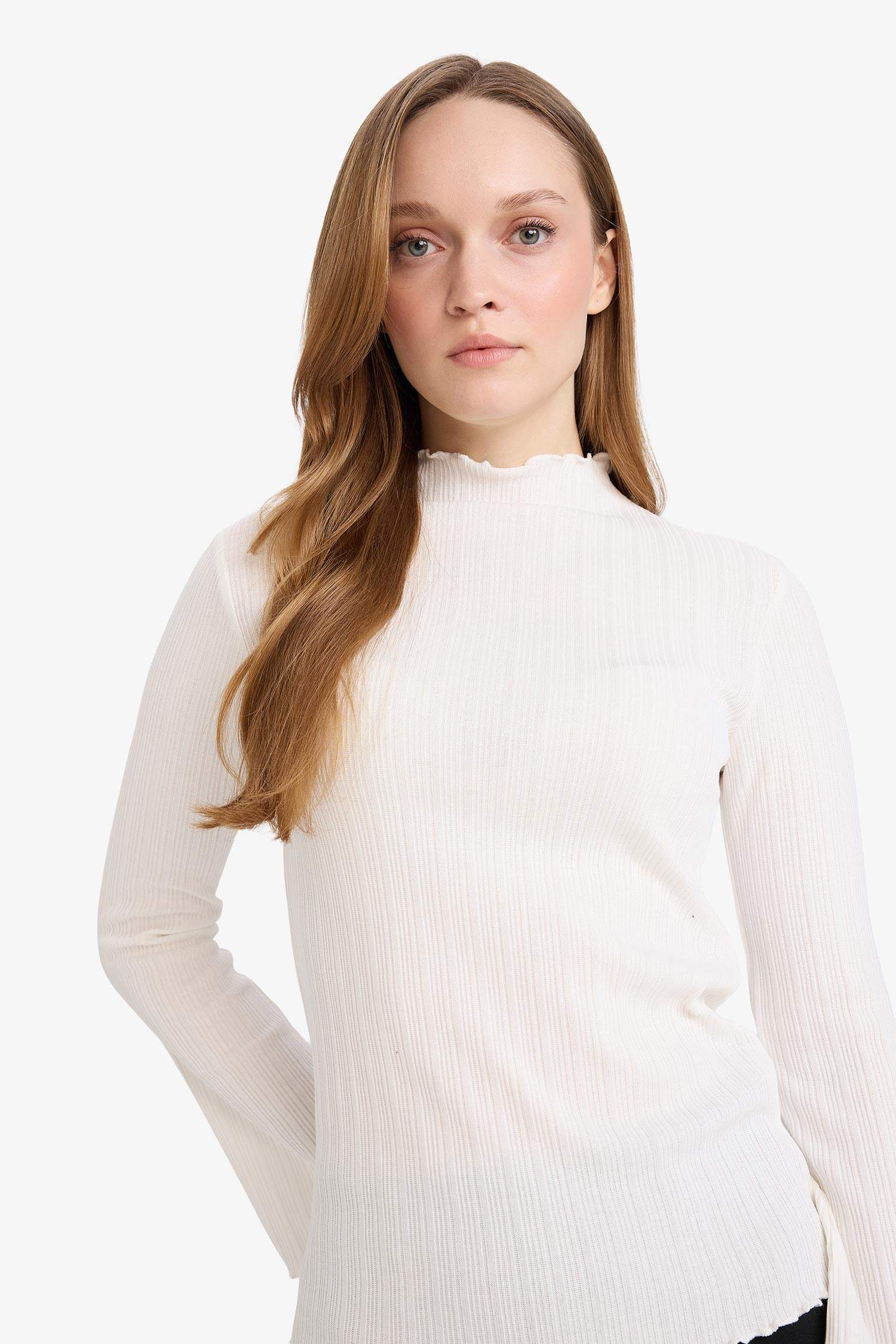 تونيكة كم طويل مضلع سليم فيت