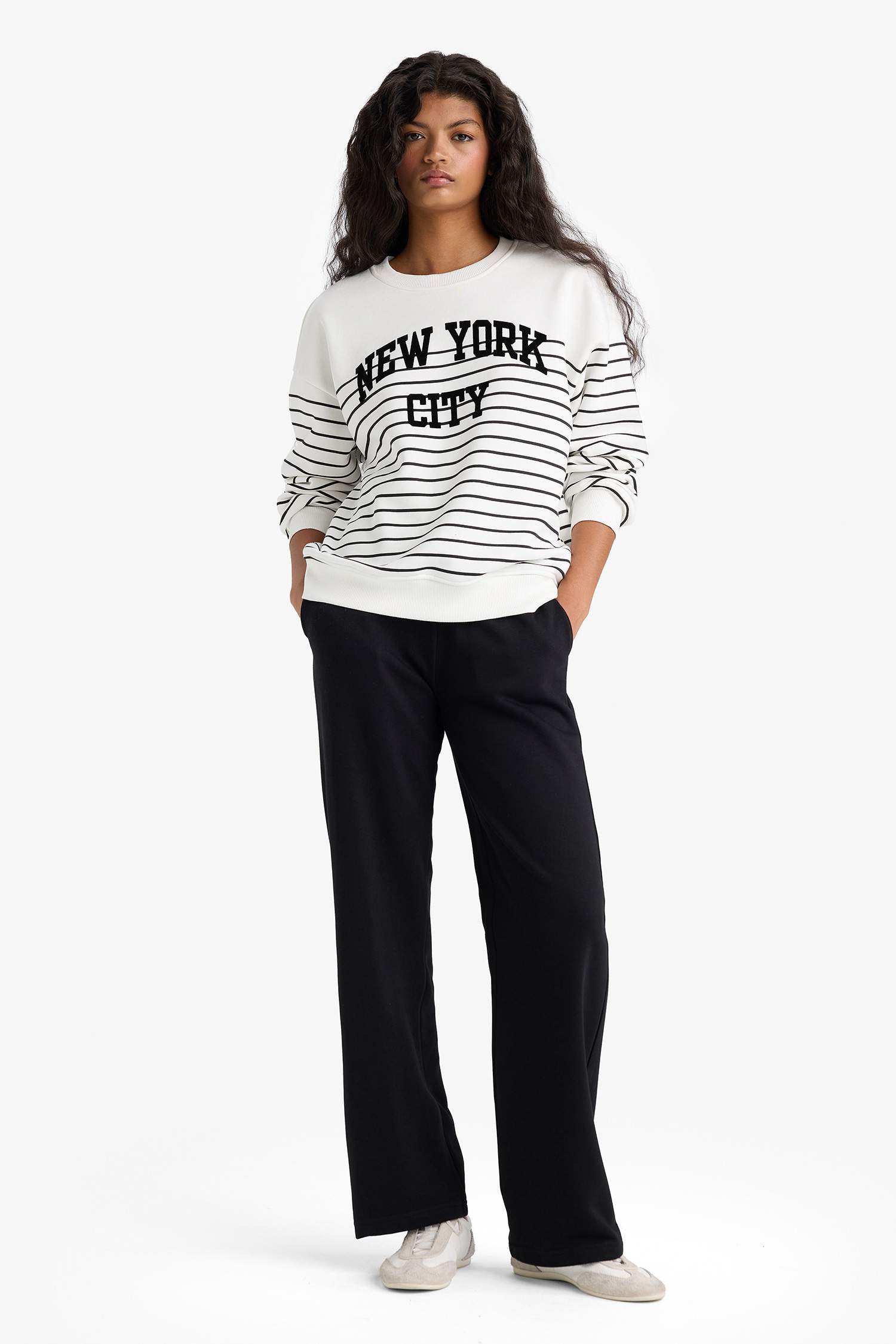 Straight Fit Beli Lastikli Basic Düz Cepli Eşofman Altı